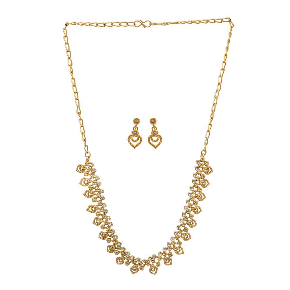 JewelMaze Gold Plated Austrian Stone Necklace Set