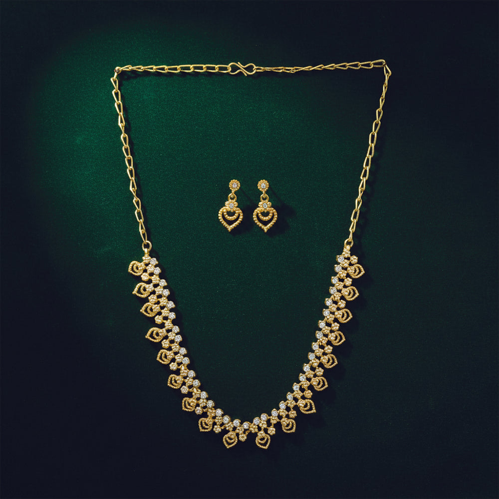JewelMaze Gold Plated Austrian Stone Necklace Set