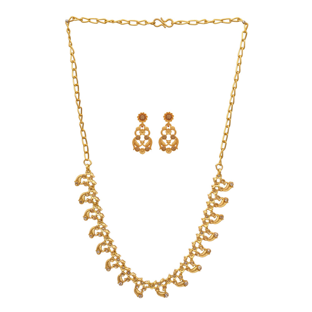 JewelMaze Gold Plated Austrian Stone Necklace Set