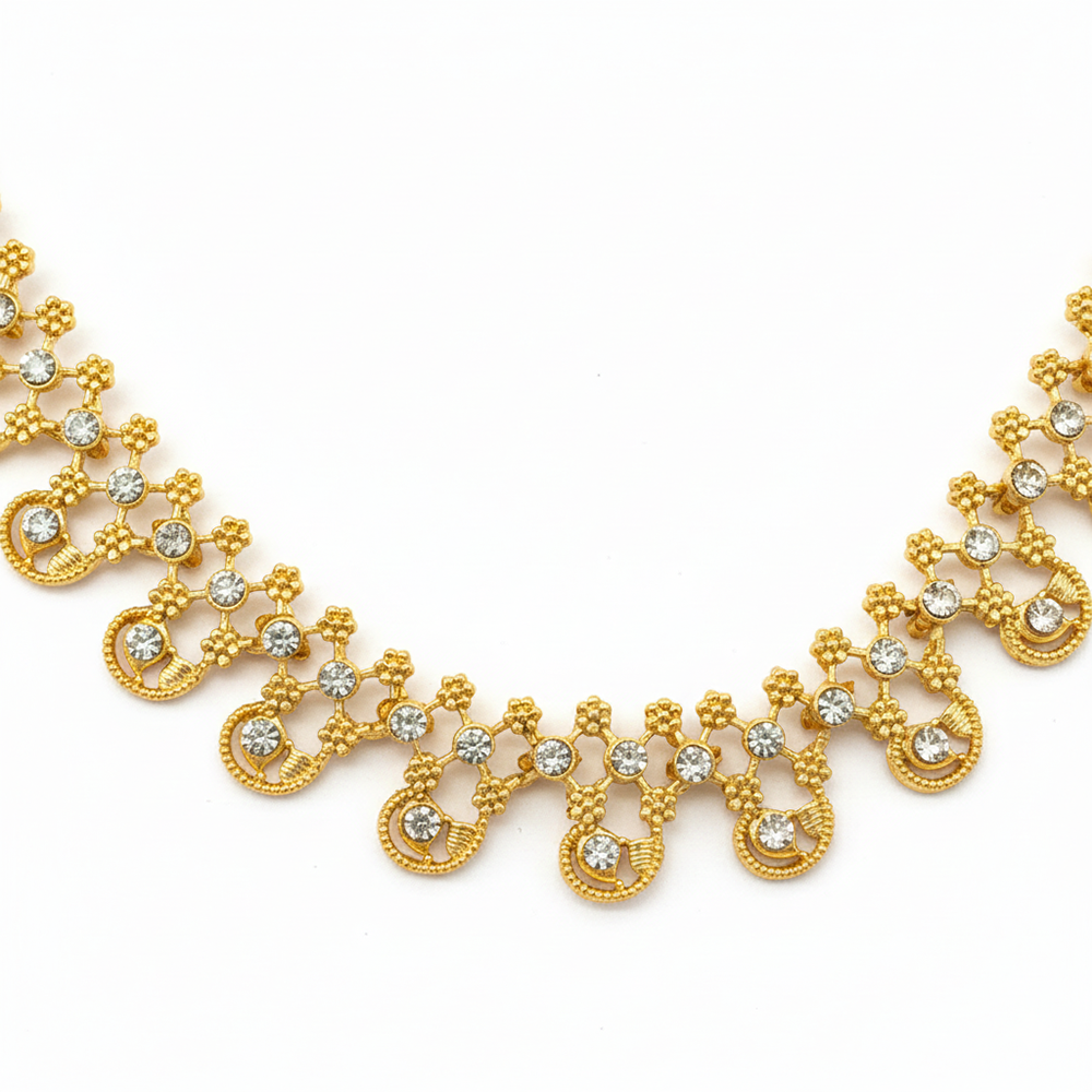 JewelMaze Gold Plated Austrian Stone Necklace Set