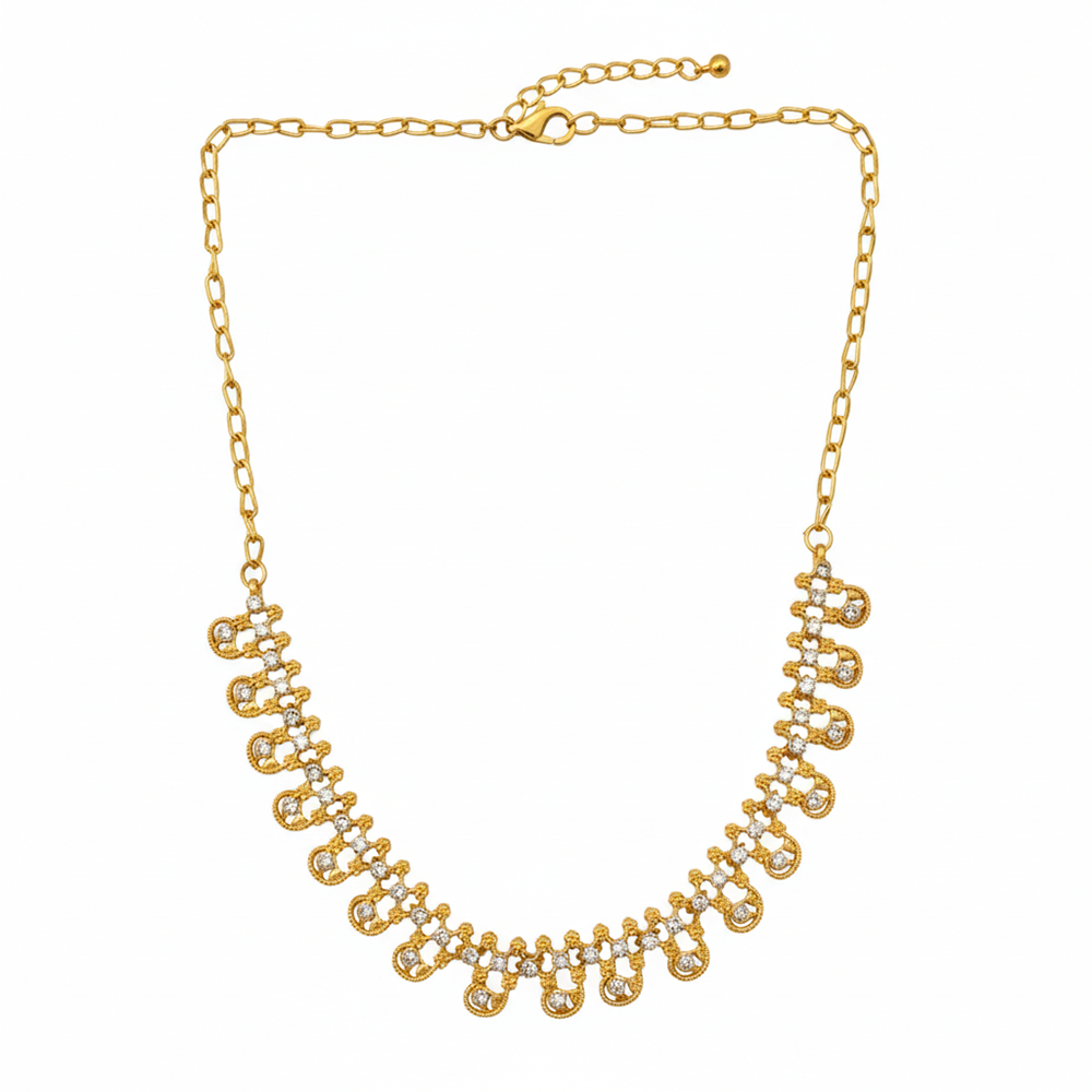 JewelMaze Gold Plated Austrian Stone Necklace Set
