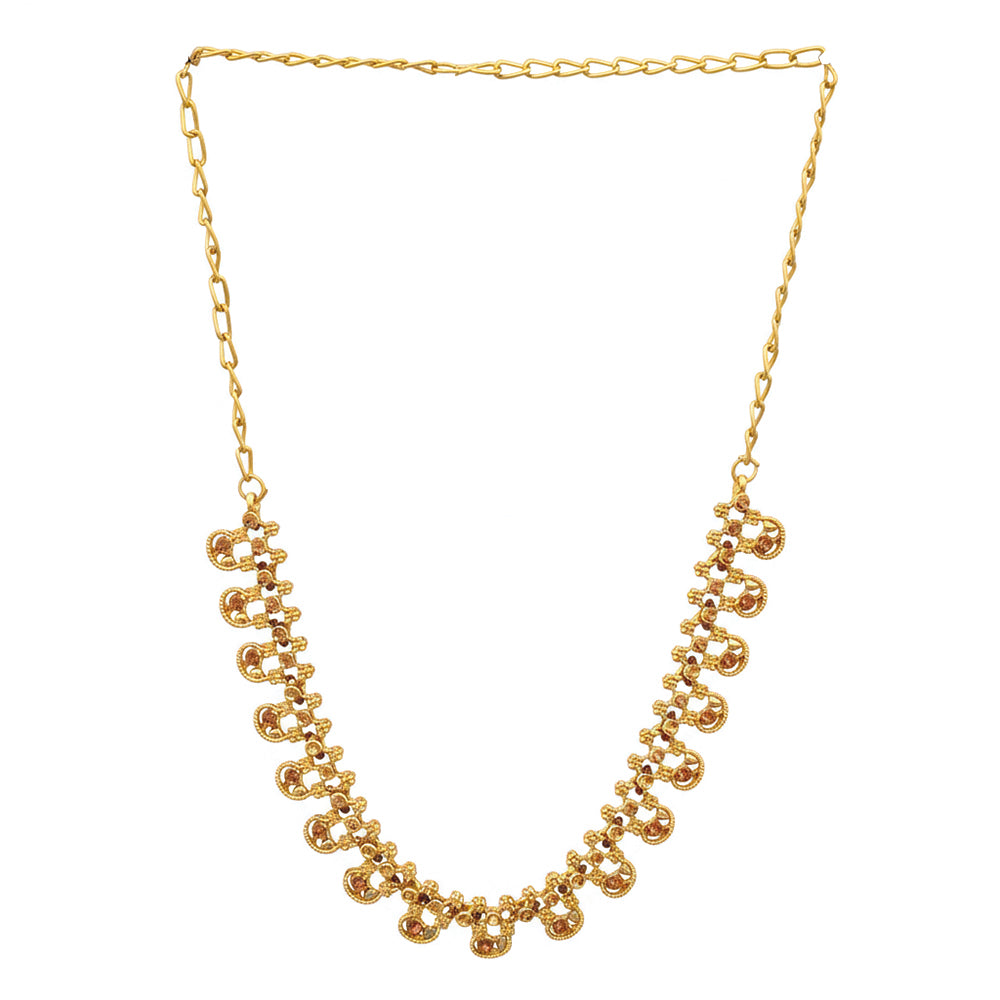 JewelMaze Gold Plated Austrian Stone Necklace Set