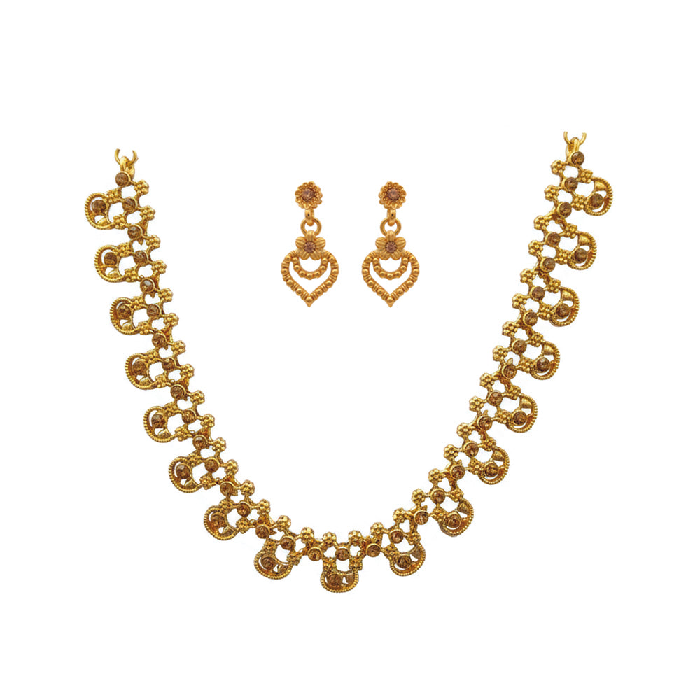 JewelMaze Gold Plated Austrian Stone Necklace Set