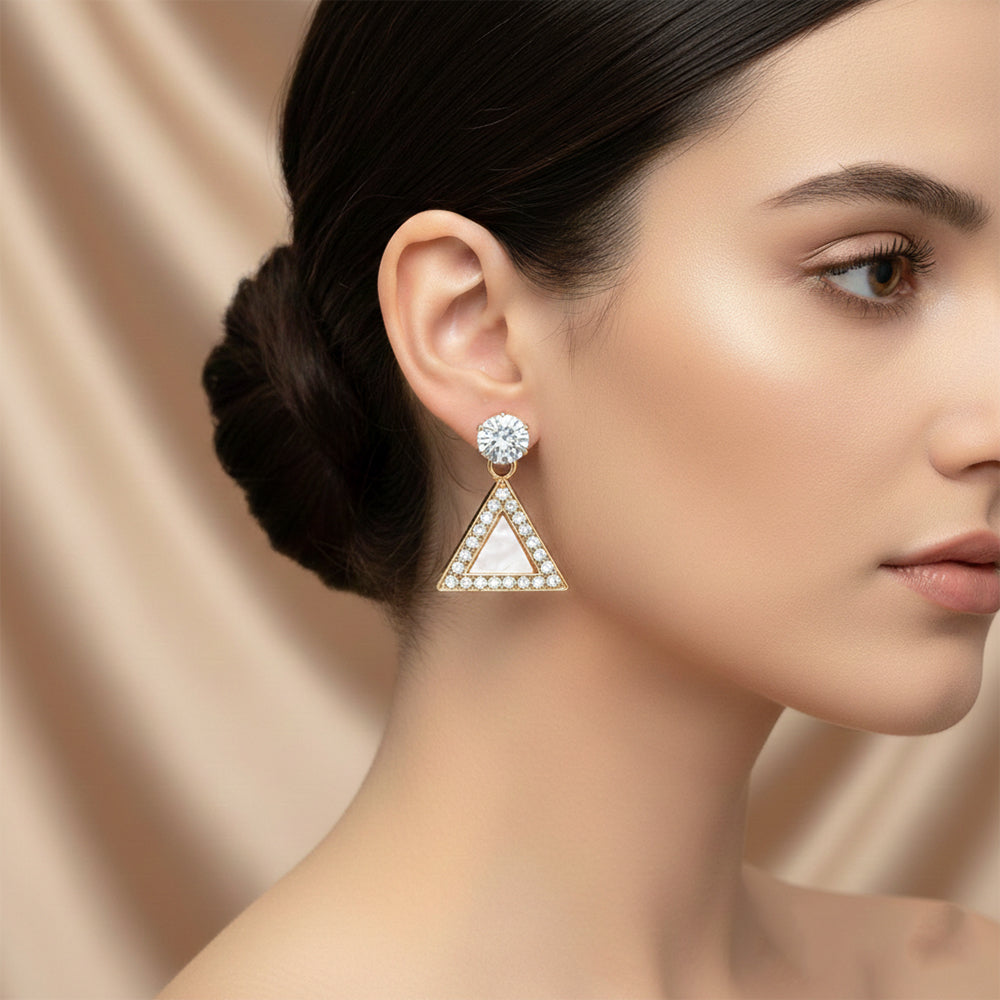 JewelMaze Set of 5 Gold Plated Multi Shapes Earrings Combo