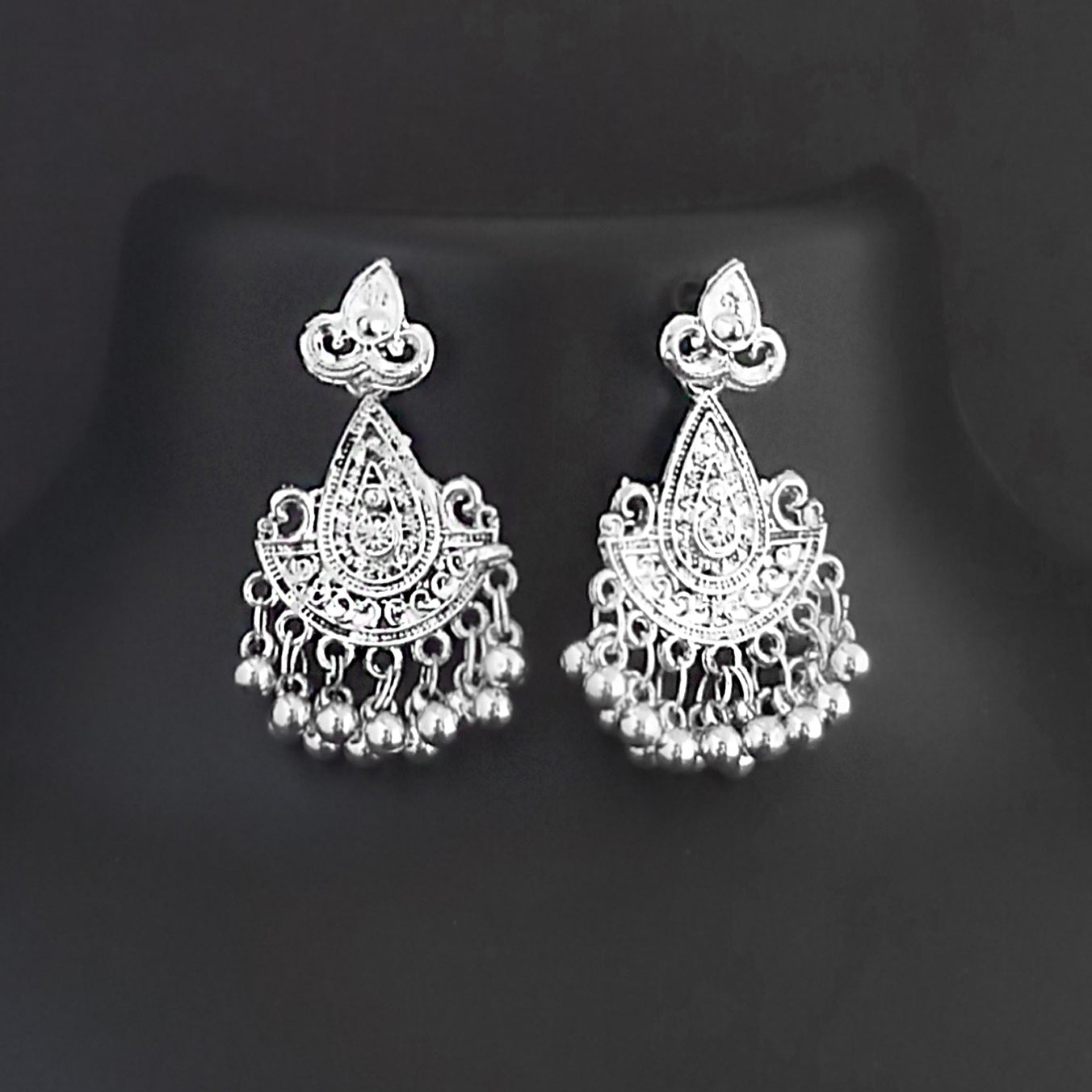JewelMaze Oxidised Plated Stylish Earrings