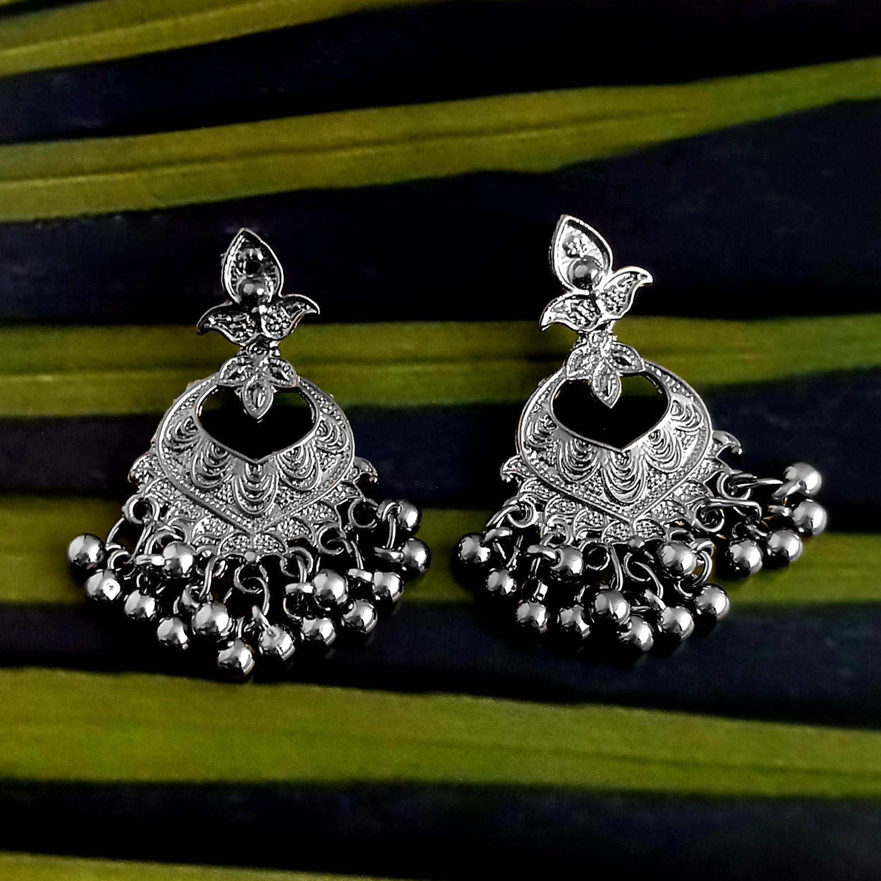 JewelMaze Oxidised Plated Stylish Earrings