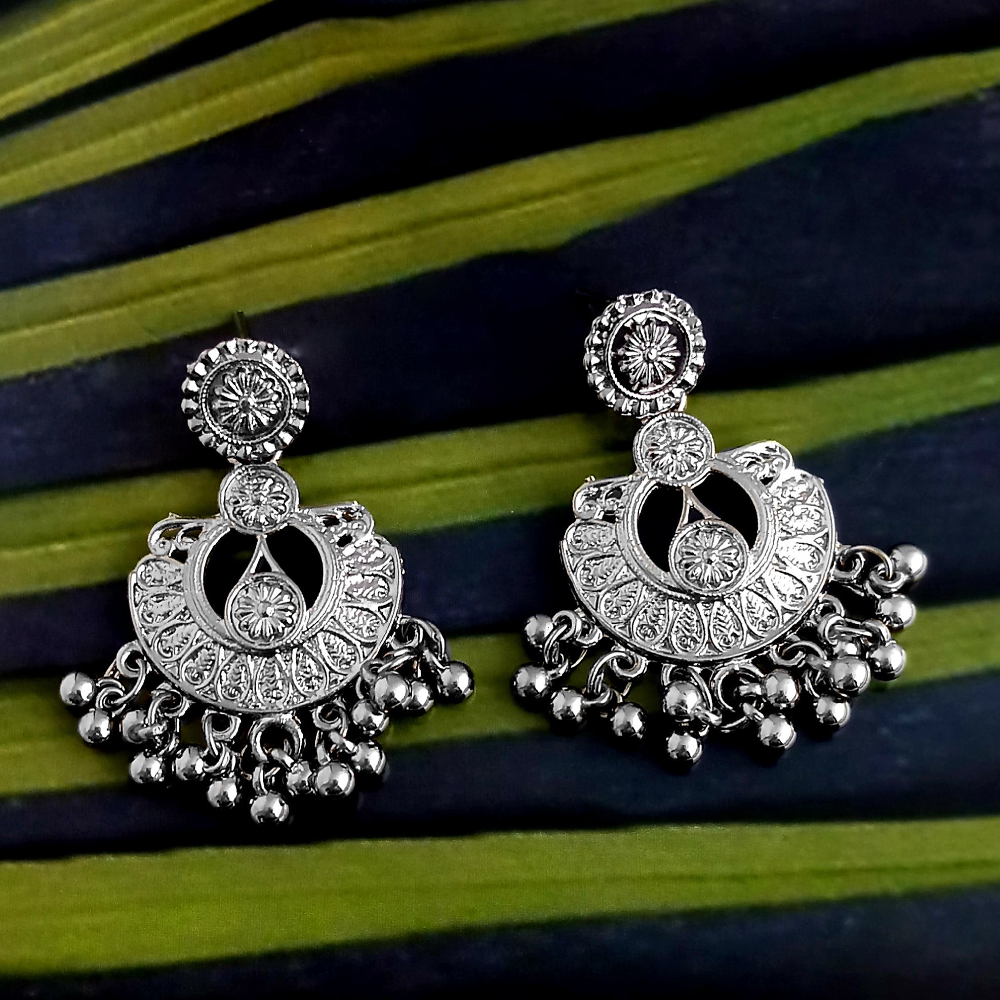 JewelMaze Oxidised Plated Stylish Earrings