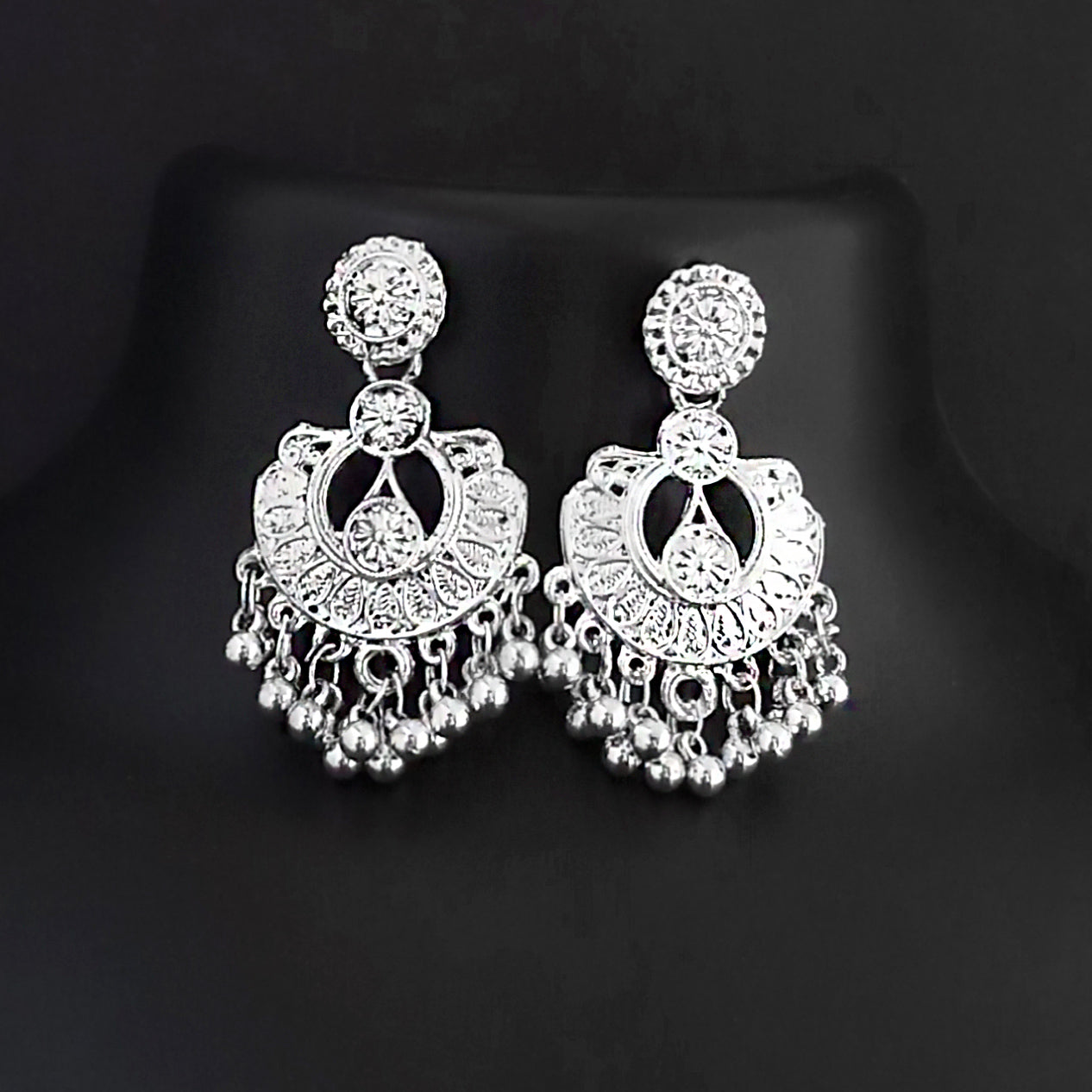 JewelMaze Oxidised Plated Stylish Earrings