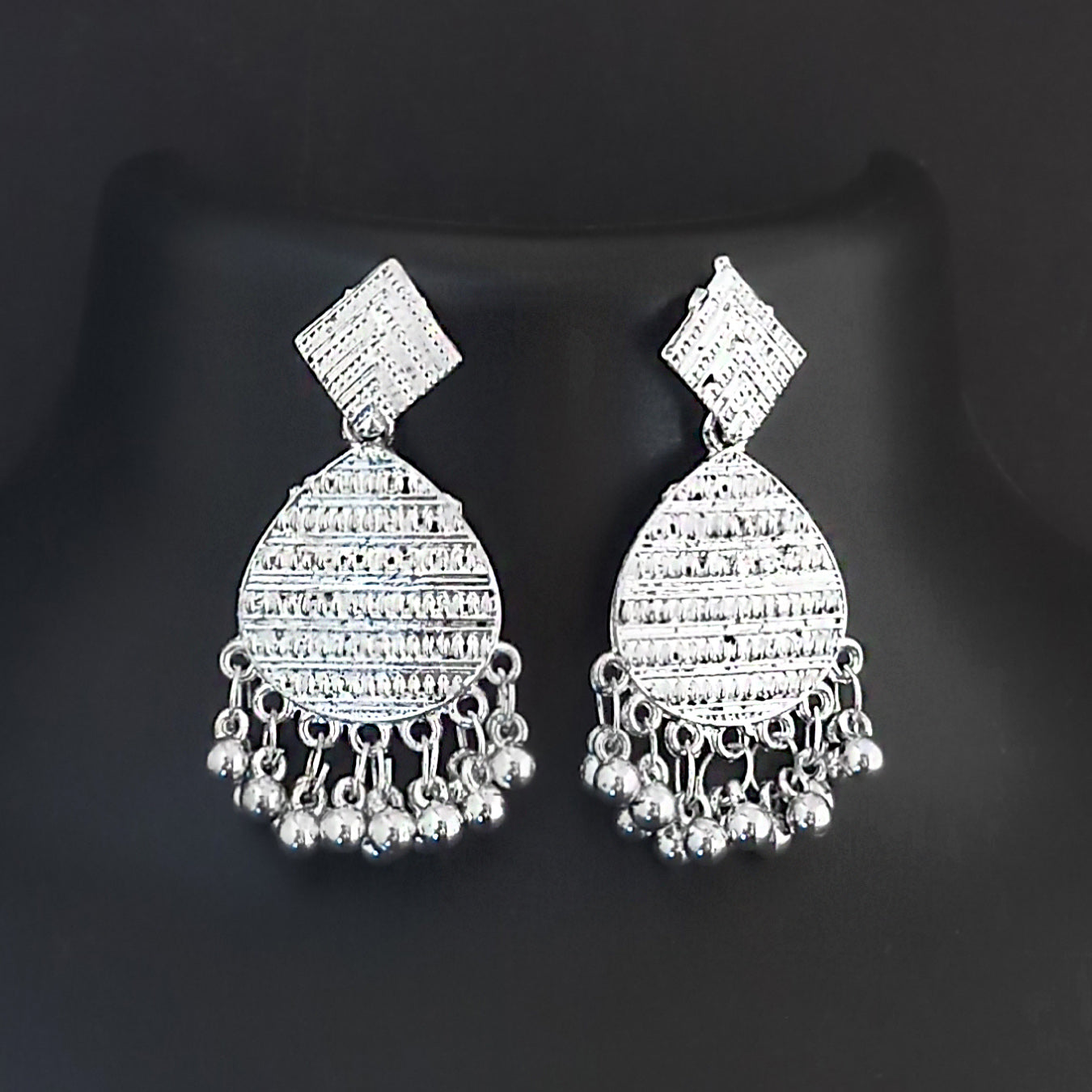 JewelMaze Oxidised Plated Stylish Earrings