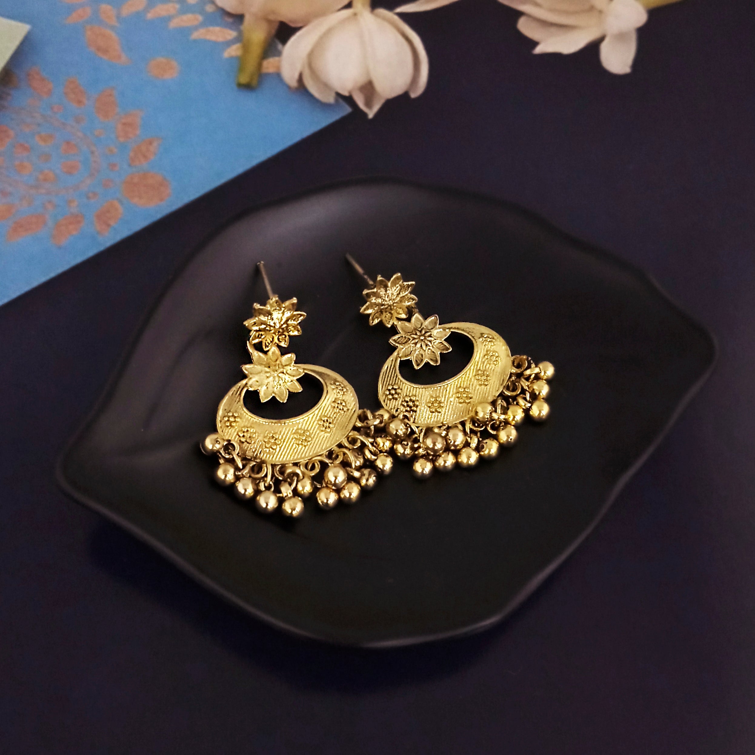 JewelMaze Oxidised Plated Stylish Earrings