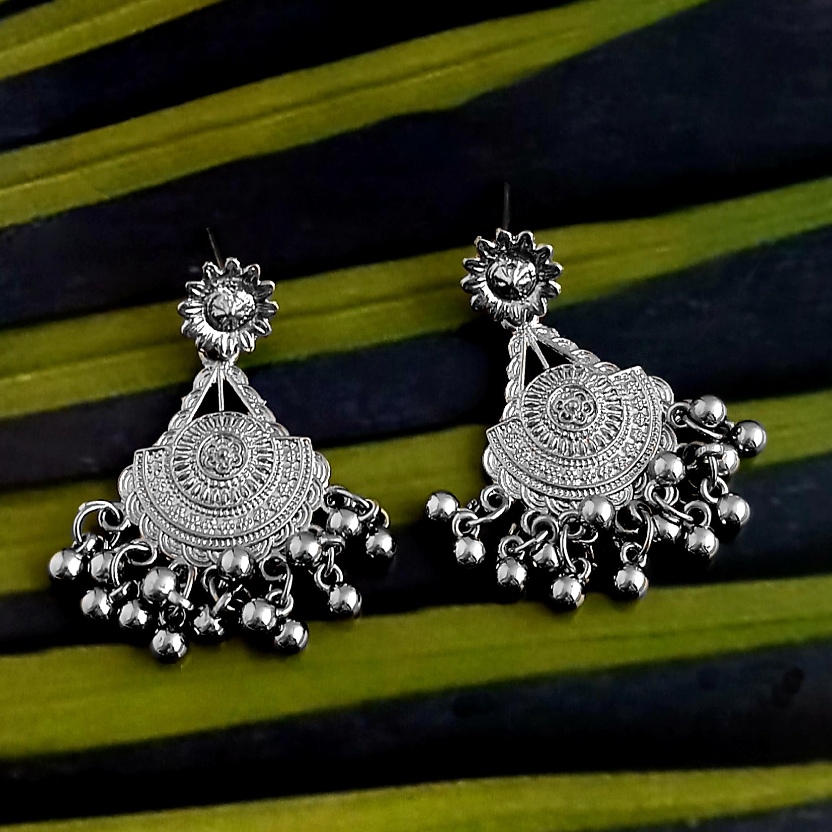 JewelMaze Oxidised Plated Stylish Earrings