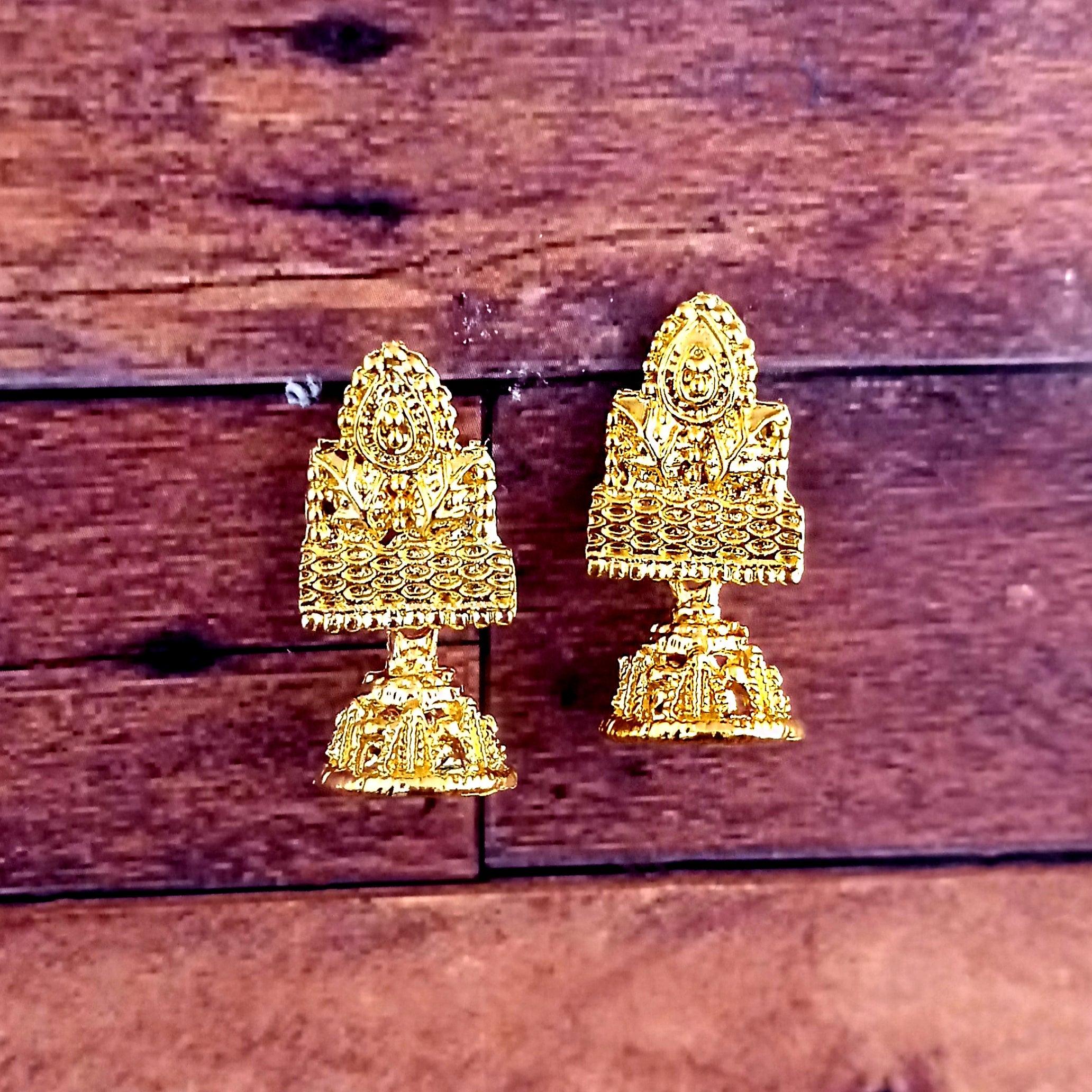 JewelMaze Gold Plated Small Jhumki Earrings