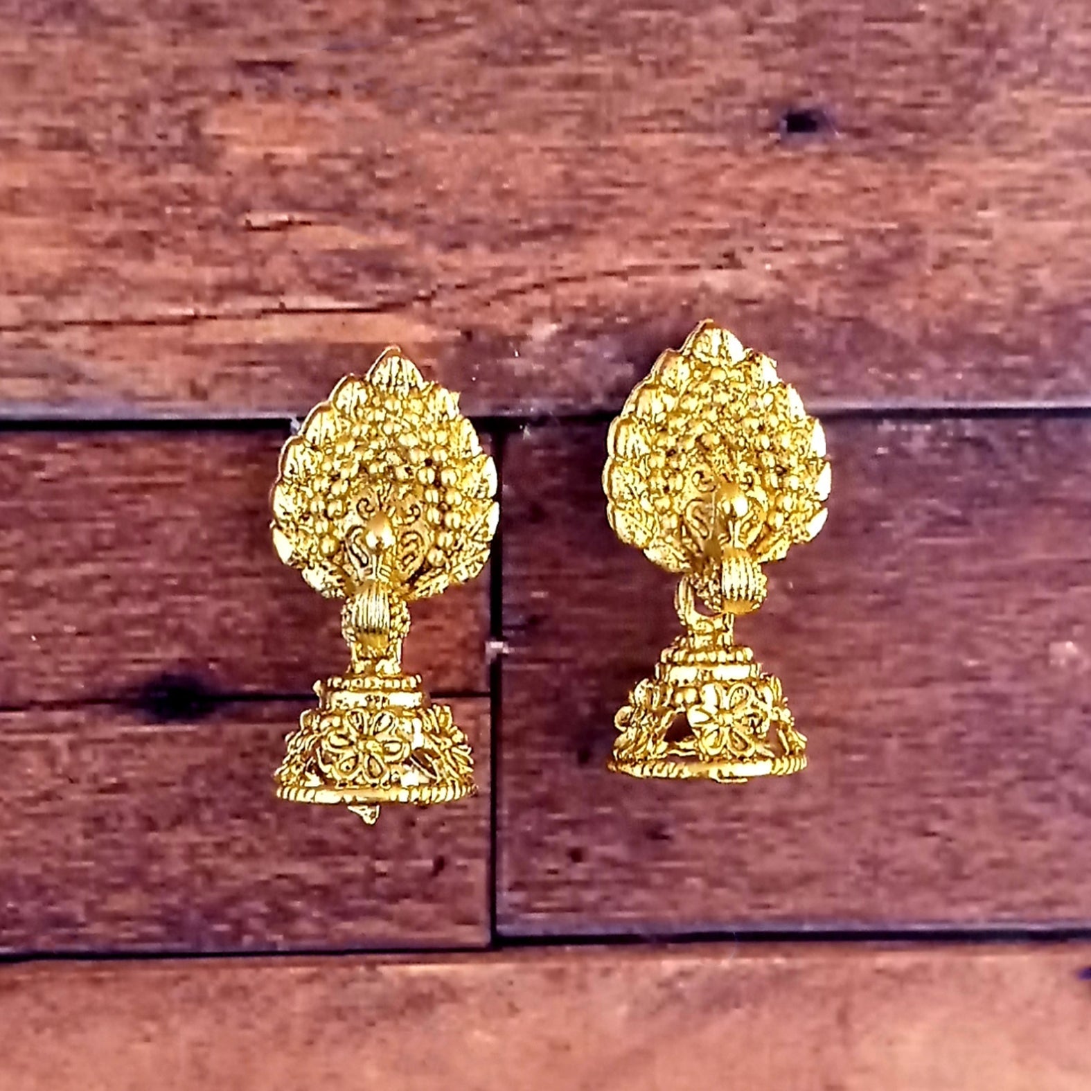 JewelMaze Gold Plated Small Jhumki Earrings