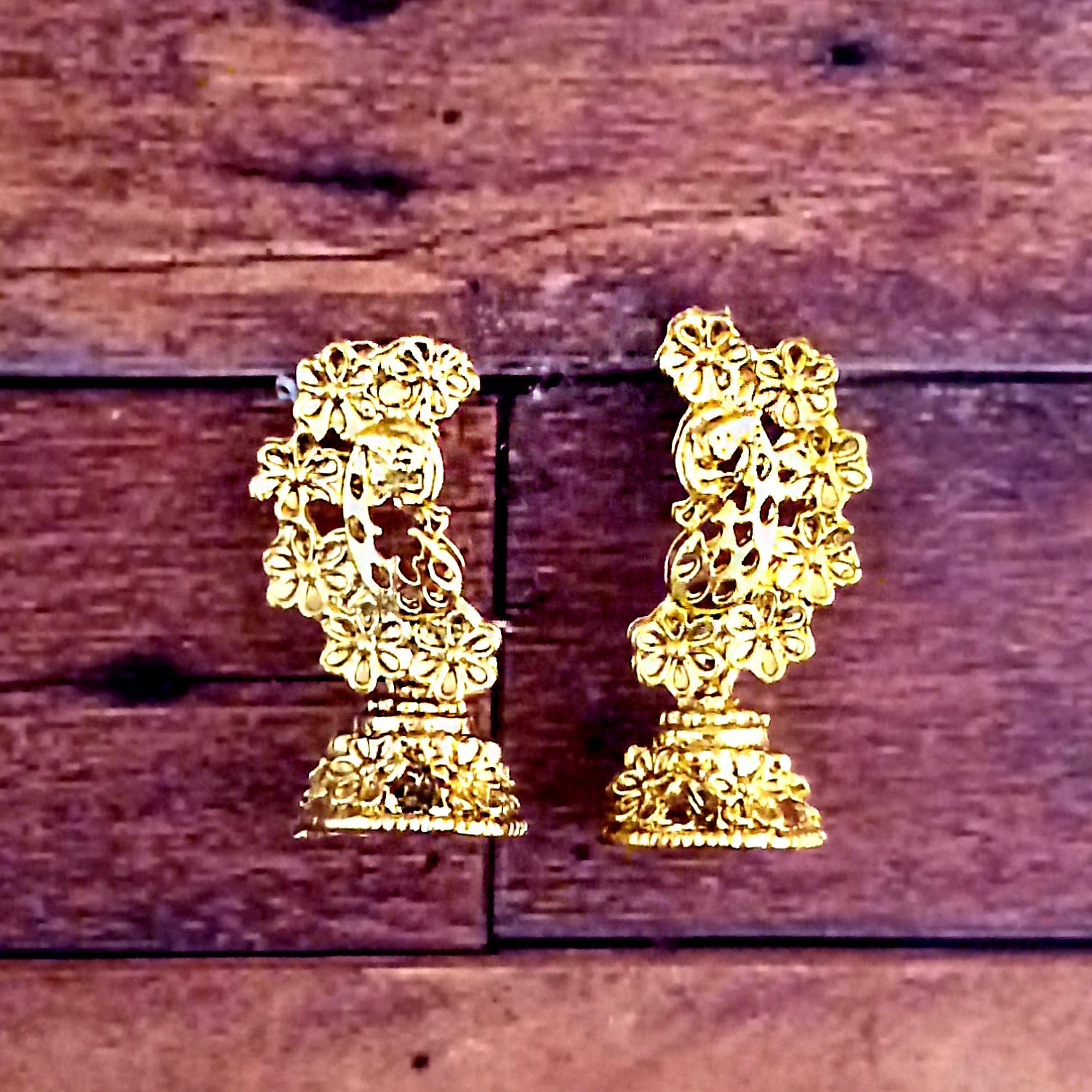 JewelMaze Gold Plated Small Jhumki Earrings