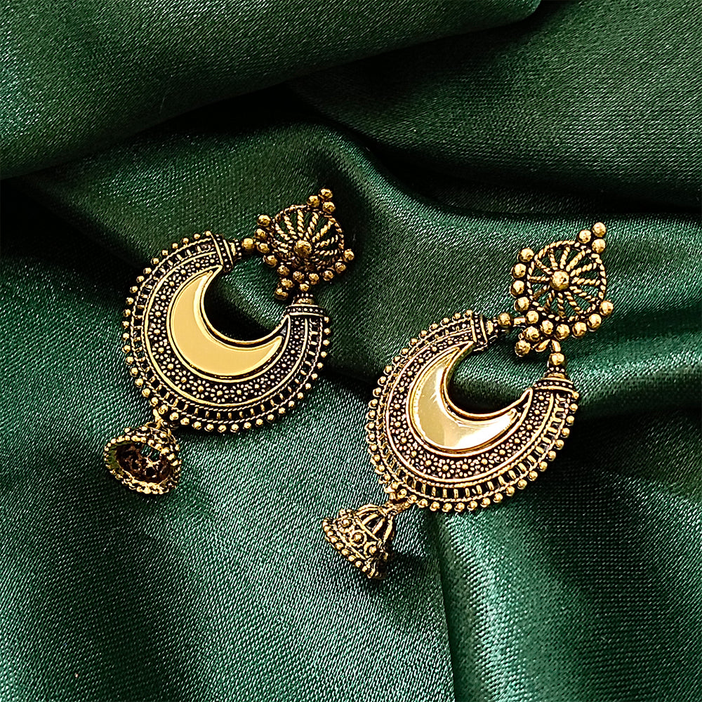 Jewelmaze Gold  Plated Jhumki Earrings
