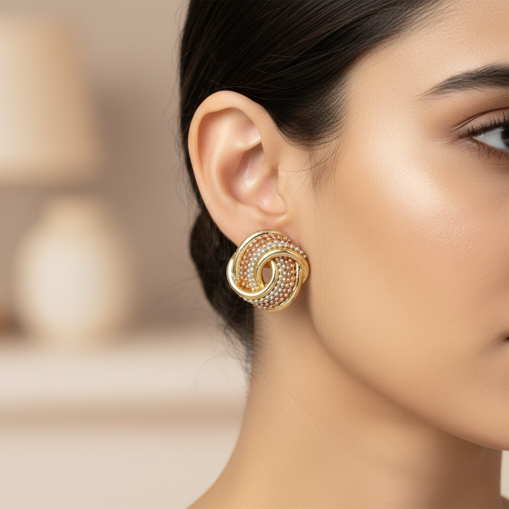 JewelMaze Anti-Tarnish Gold Tone Earrings for Women