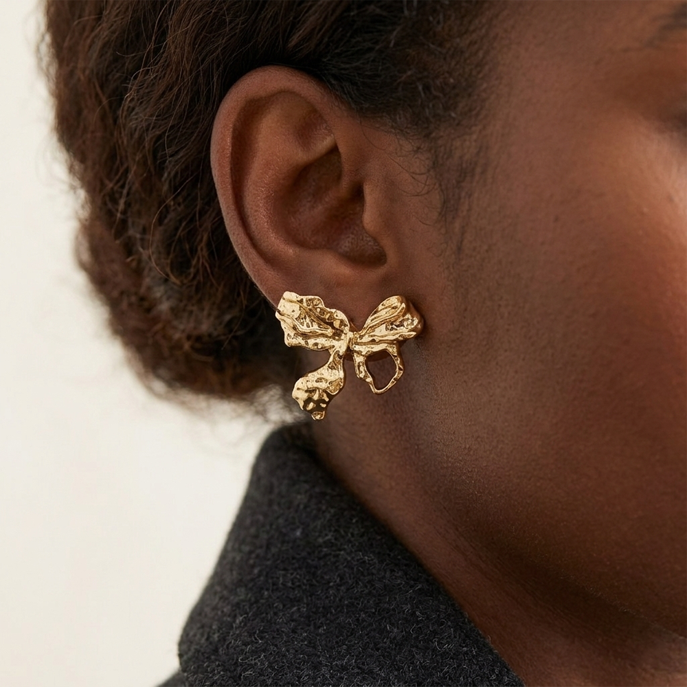 JewelMaze Anti Tarnish Cute Bow Knot Earrings for Women