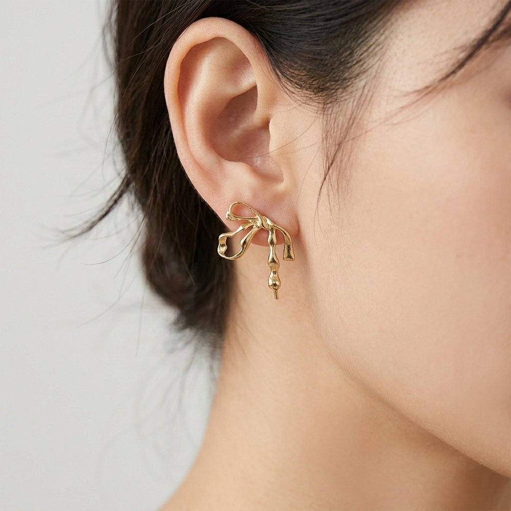 JewelMaze Stylish Anti Tarnish Bow Shape Earrings for Women