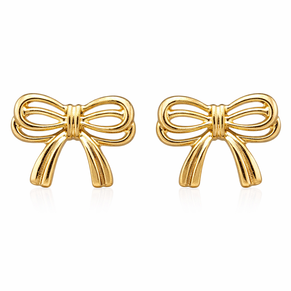 JewelMaze Premium Anti Tarnish Bow Stud Earrings for Women