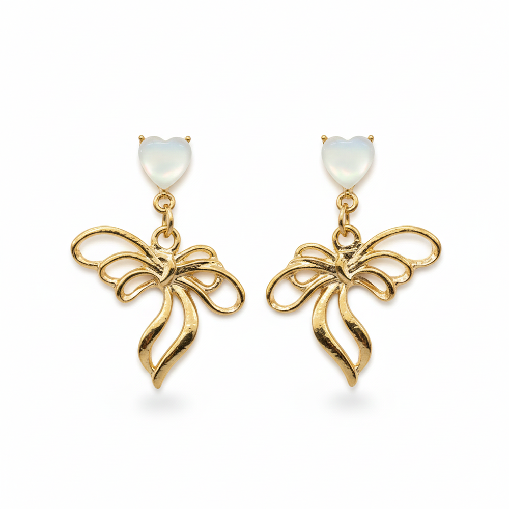 JewelMaze Aesthetic Bow Shape Anti-Tarnish Earrings