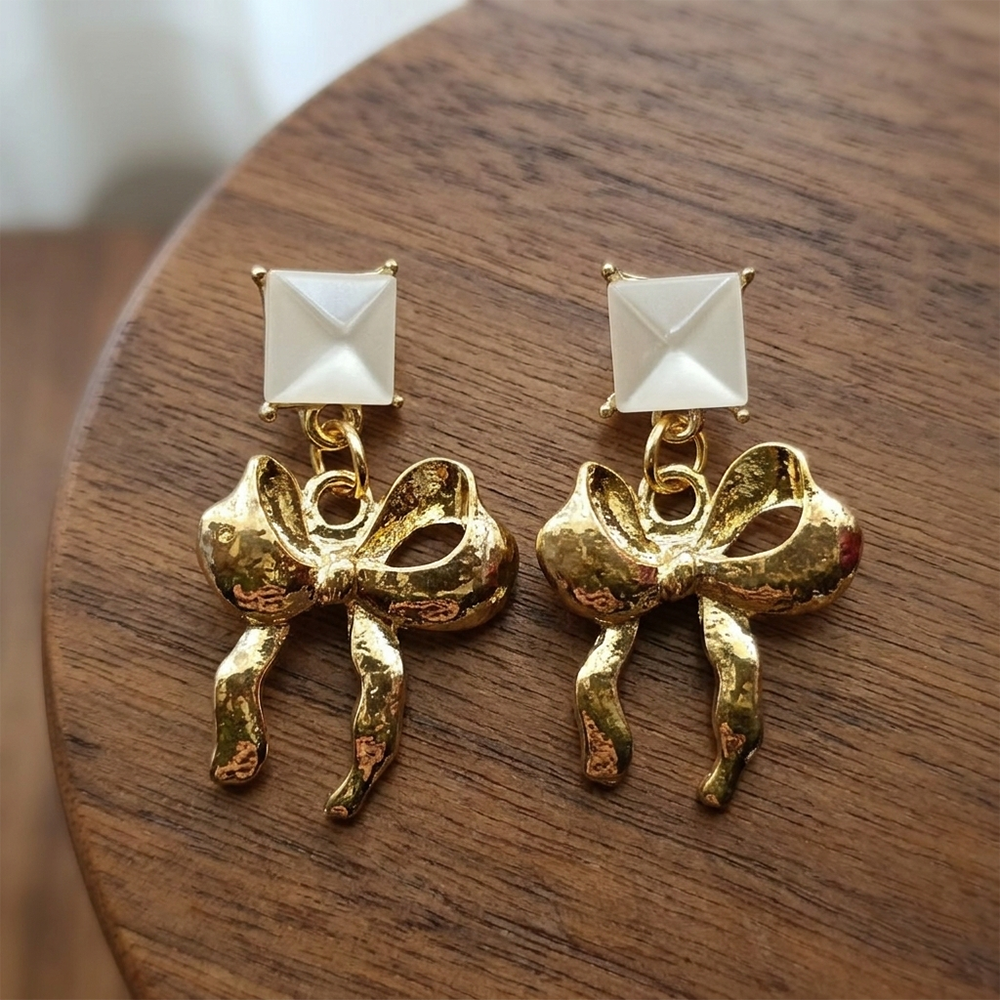 JewelMaze Unique Bow Knot Anti Tarnish Earrings