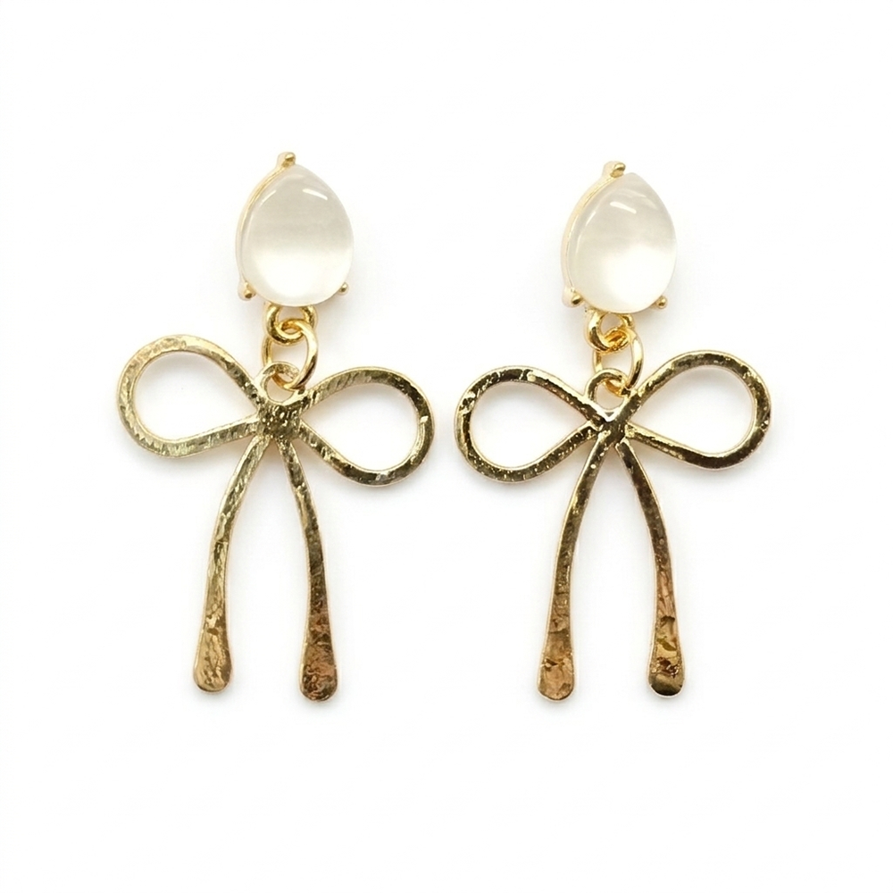 JewelMaze Statement Bow Anti Tarnish Dangle Earrings for Women
