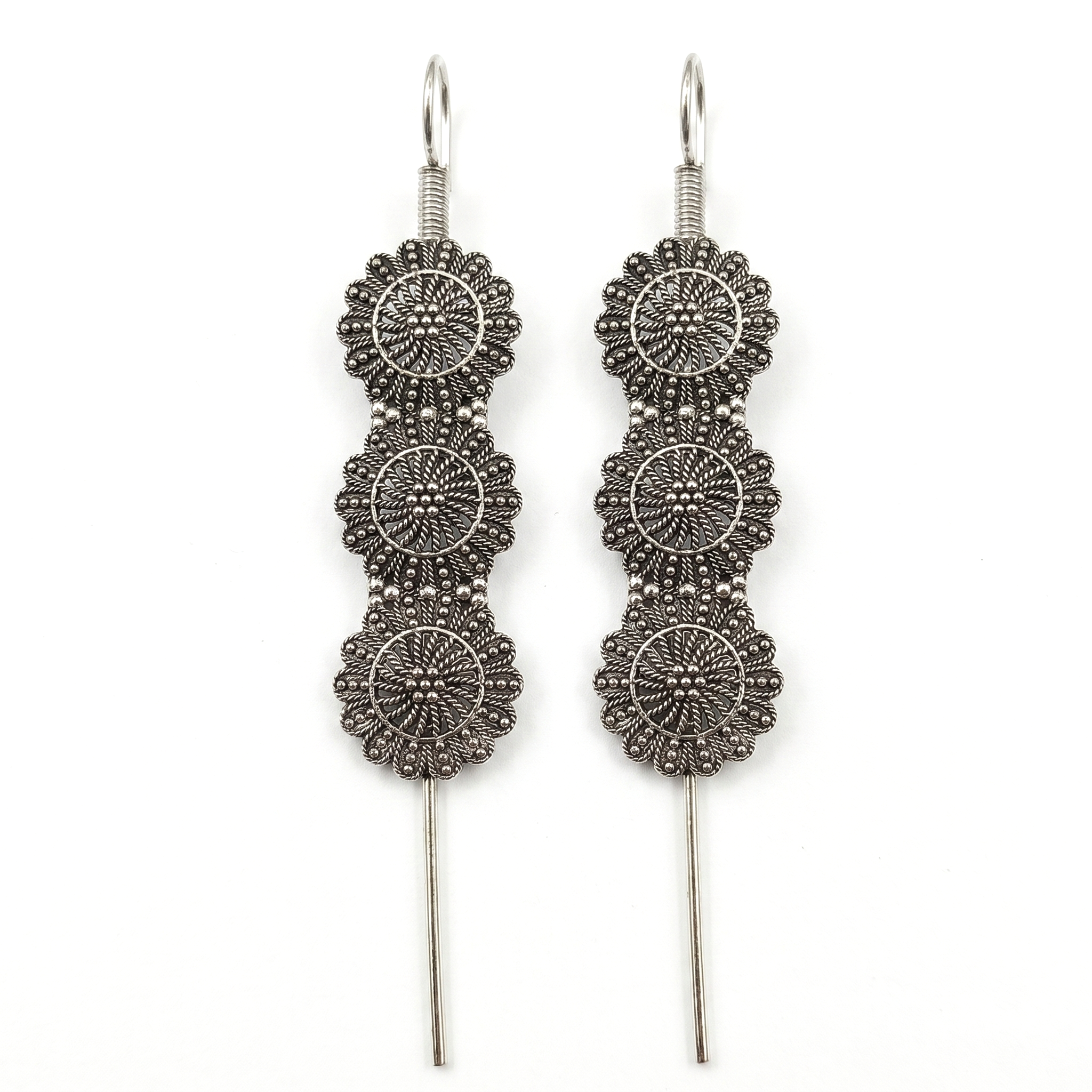 JewelMaze  Oxidised Plated Floral Earcuff