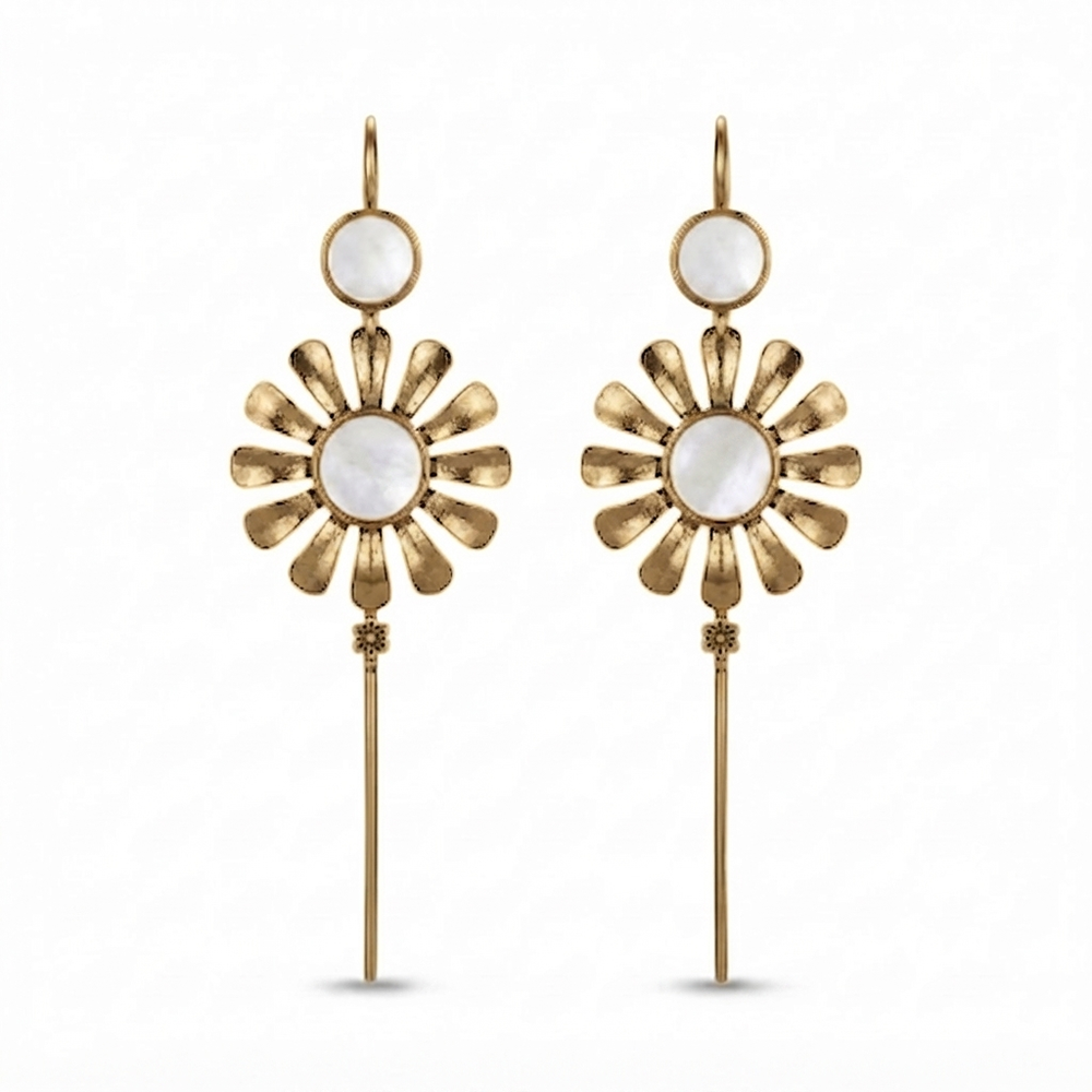 JewelMaze Gold Plated Floral Ear cuff