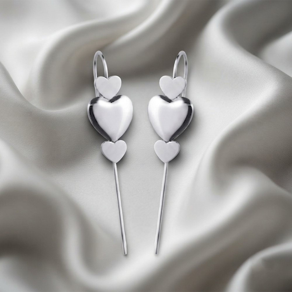 JewelMaze Oxidised Plated Heart Shape Ear cuff