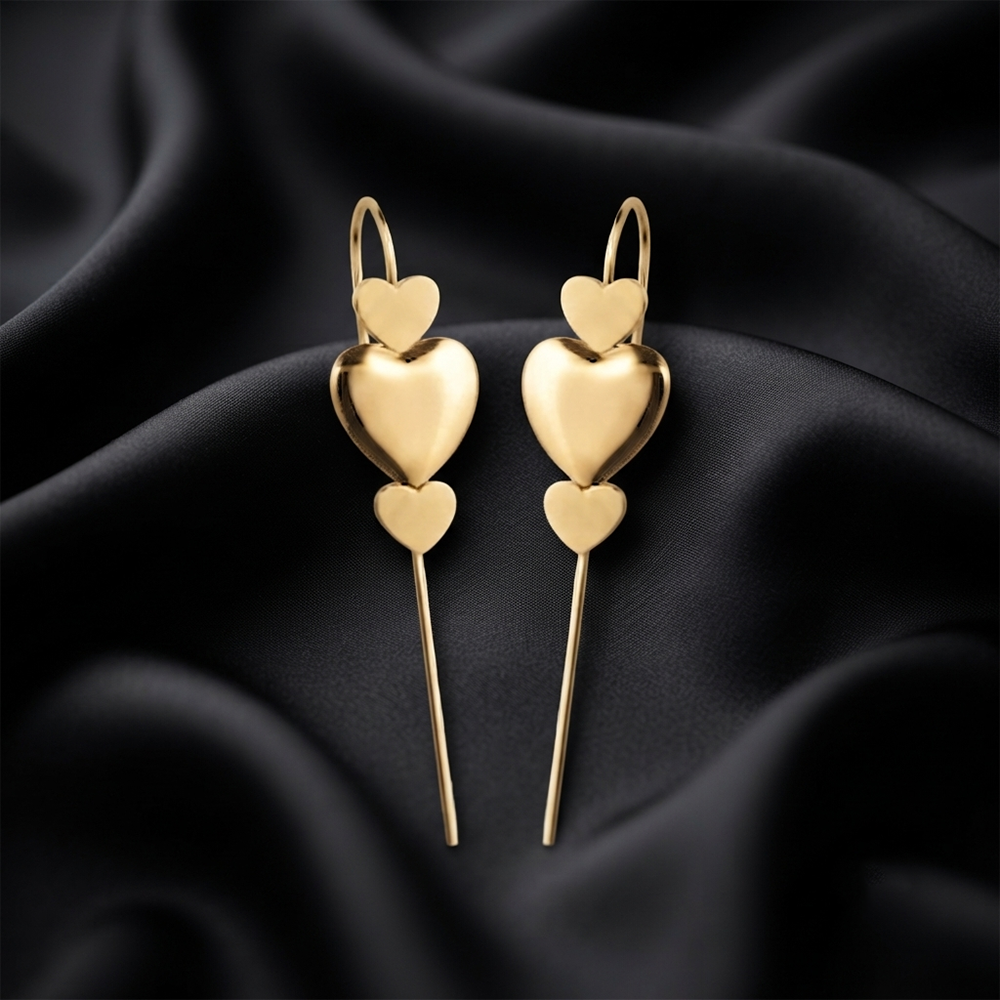 JewelMaze Gold Plated Heart Shape Ear cuff