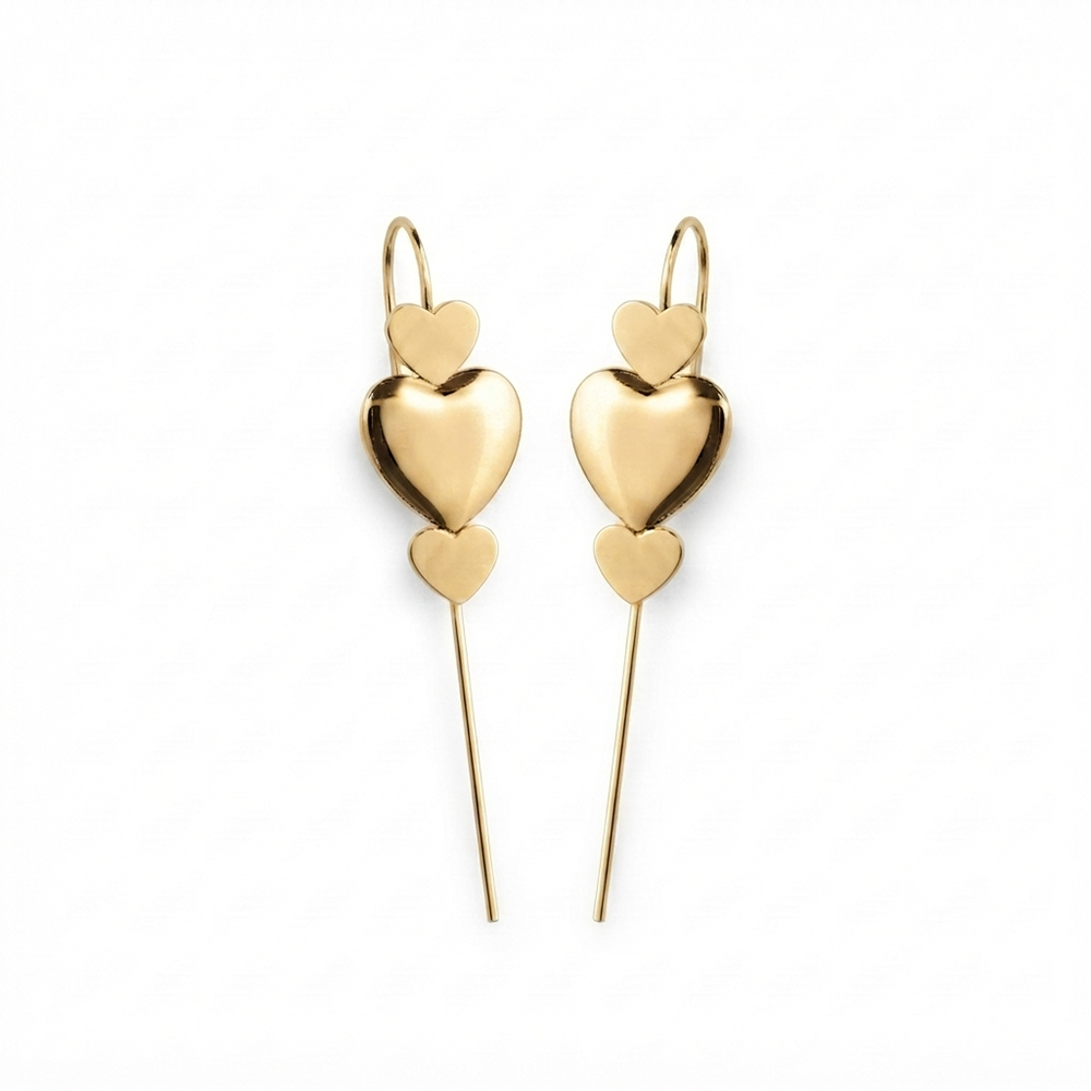 JewelMaze Gold Plated Heart Shape Ear cuff