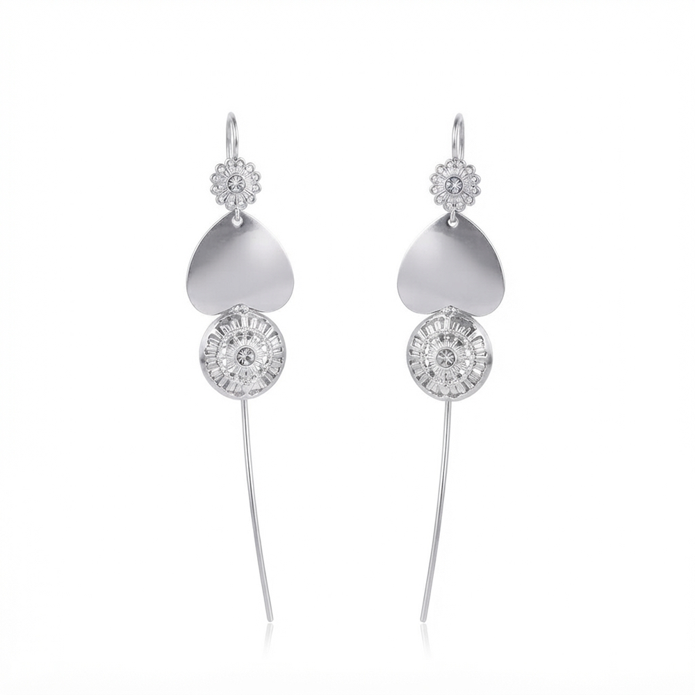 JewelMaze Oxidised Plated Heart Shape Ear cuff