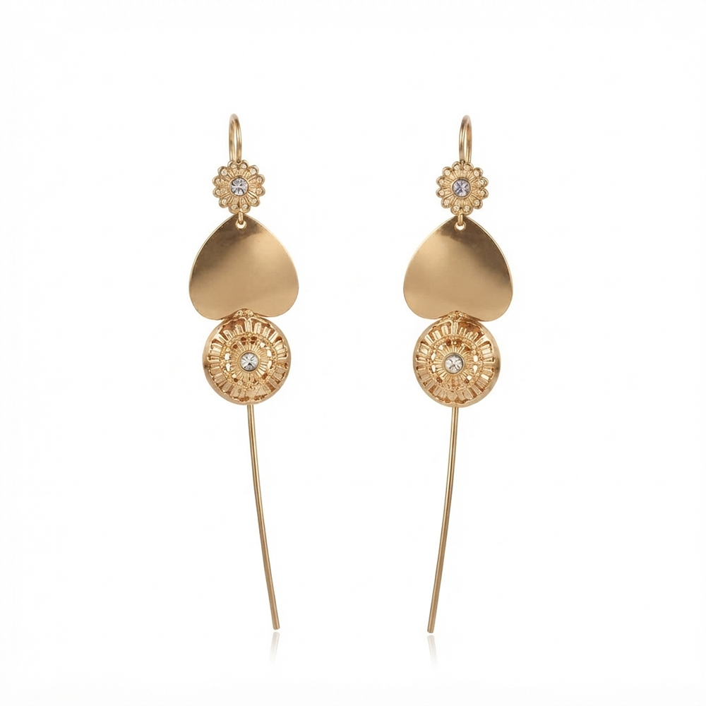 JewelMaze Gold Plated Heart Shape Ear cuff