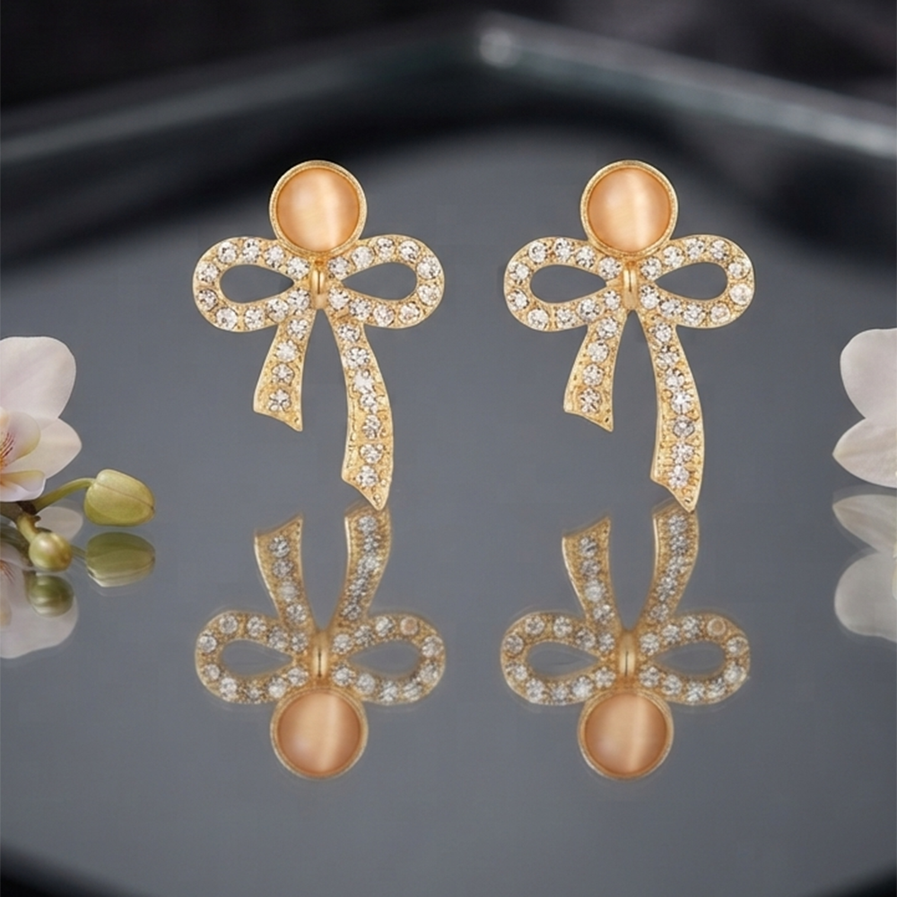 JewelMaze Exclusive Gold Plated Crystal Stone Elegant Earrings