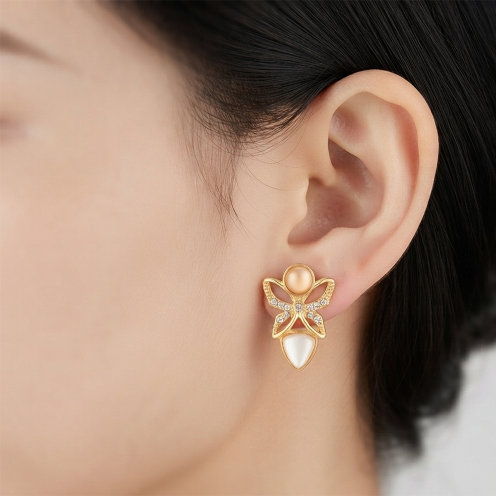 JewelMaze Exclusive Gold Plated Crystal Stone Elegant Earrings