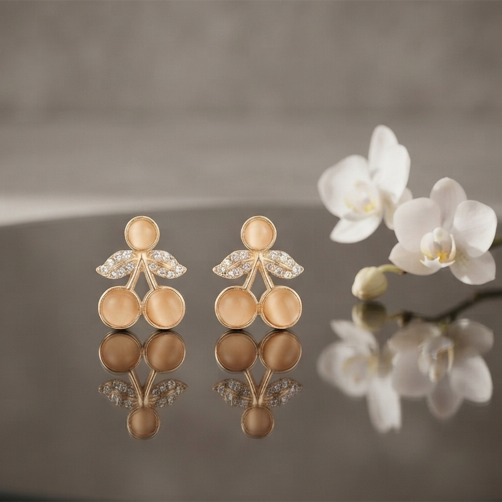 JewelMaze Exclusive Gold Plated Crystal Stone Elegant Earrings 