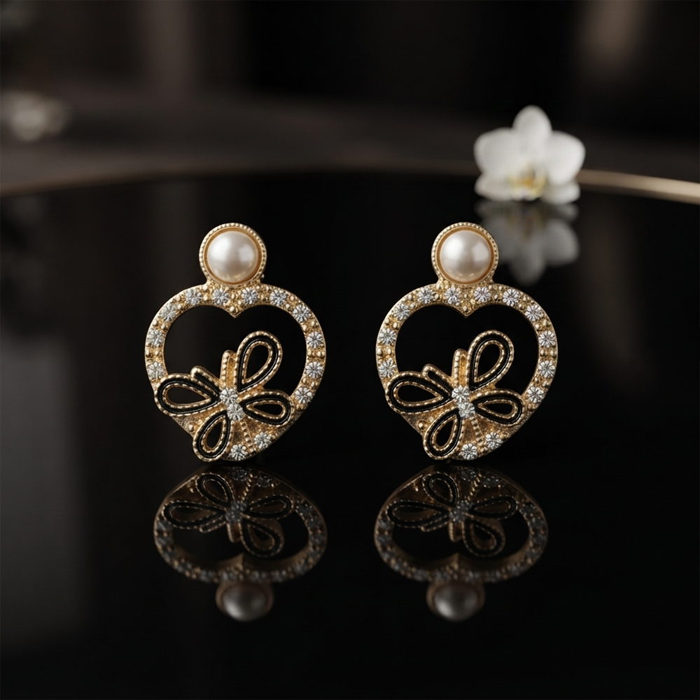 JewelMaze Exclusive Gold Plated Crystal Stone Elegant Earrings 