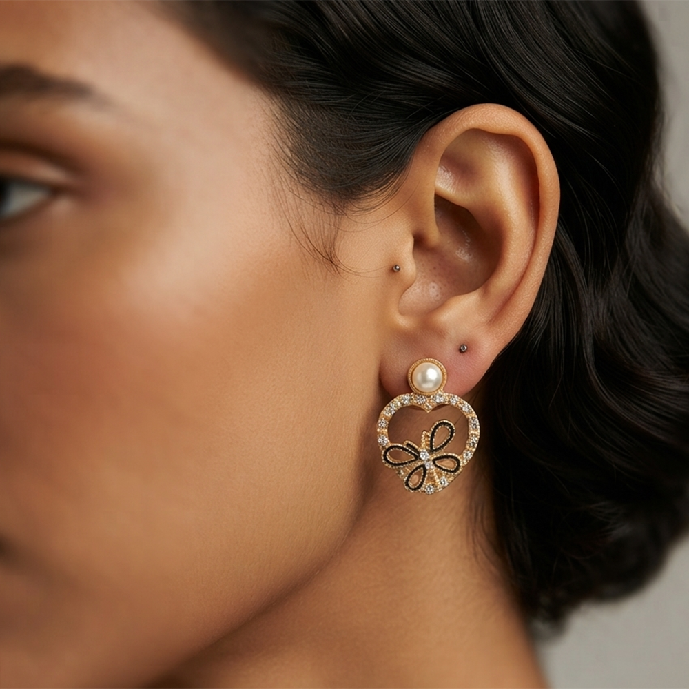 JewelMaze Exclusive Gold Plated Crystal Stone Elegant Earrings