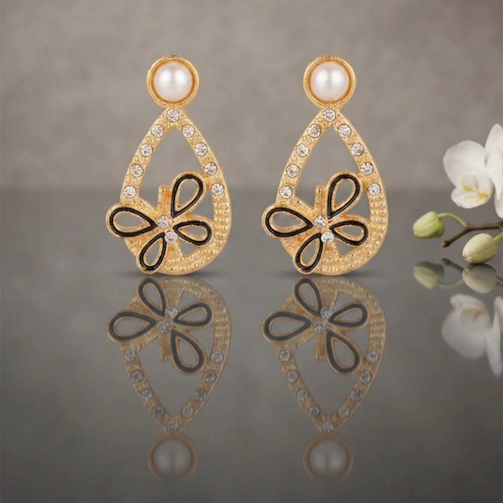 JewelMaze Exclusive Gold Plated Crystal Stone Elegant Earrings