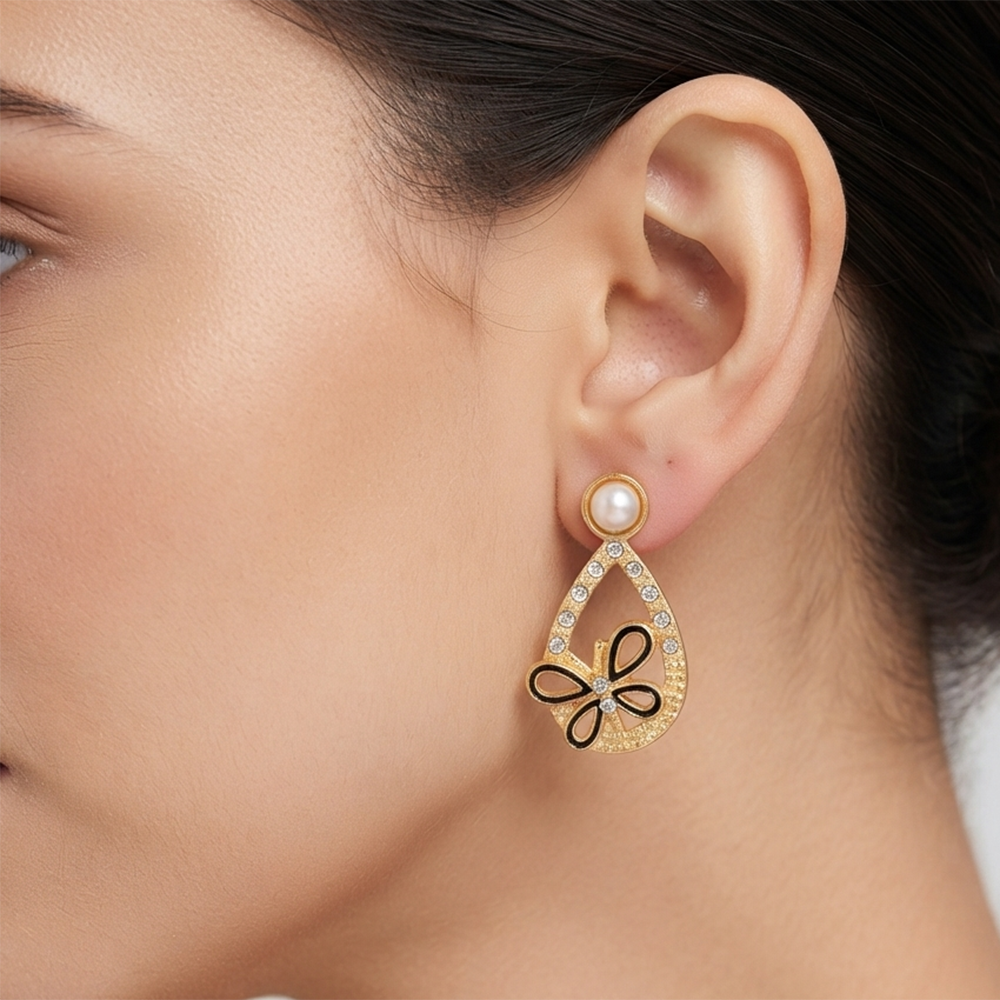 JewelMaze Exclusive Gold Plated Crystal Stone Elegant Earrings 