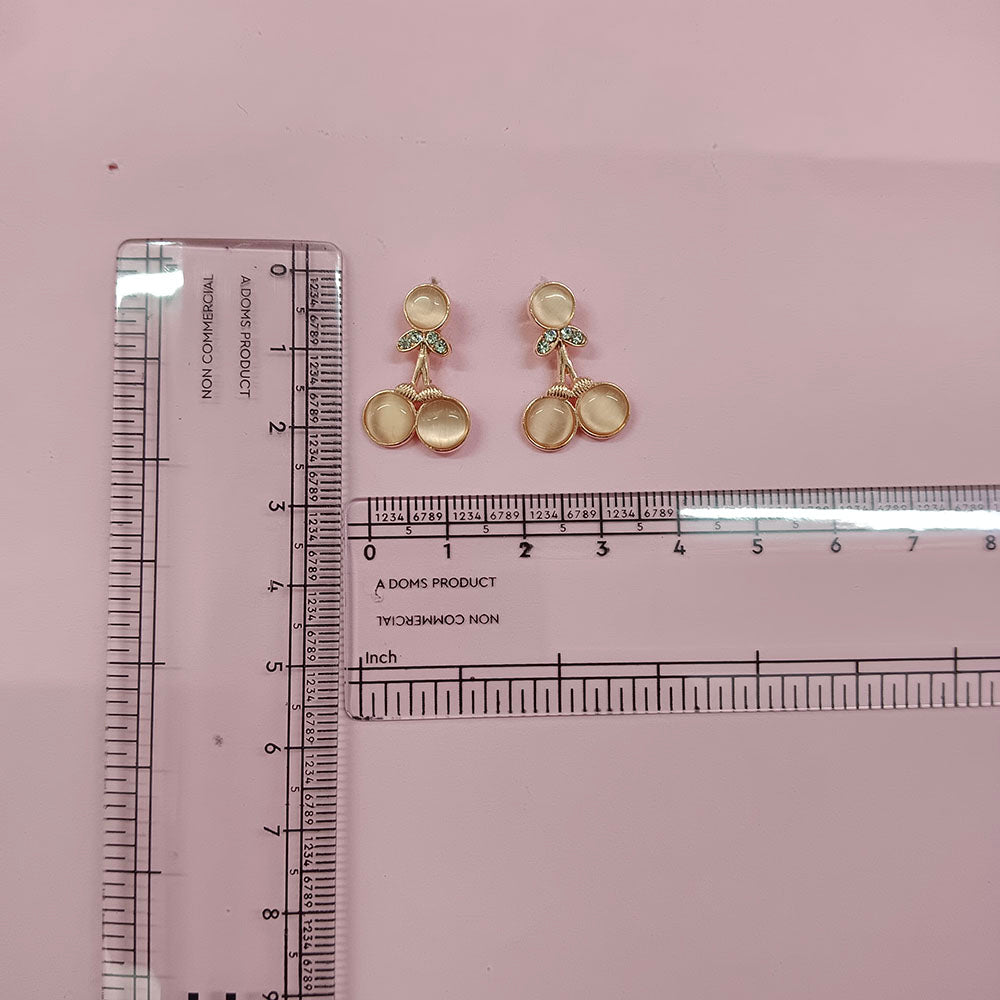 JewelMaze Stylish Rose Gold Plated Crystal Stone Office Wear Earrings