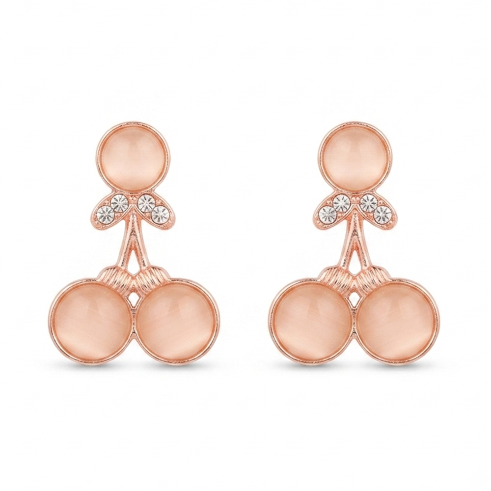 JewelMaze Stylish Rose Gold Plated Crystal Stone Office Wear Earrings