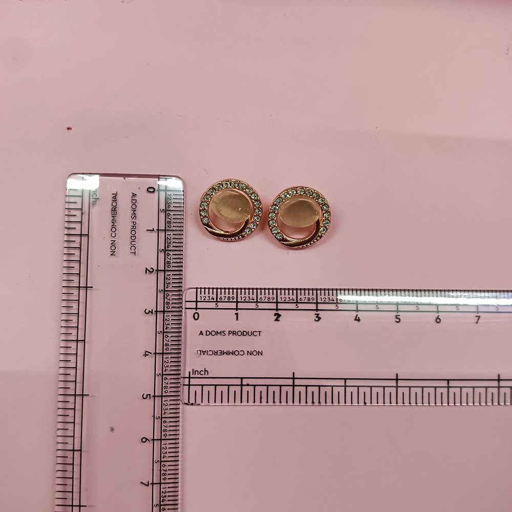 JewelMaze Stylish Rose Gold Plated Crystal Stone Office Wear Earrings