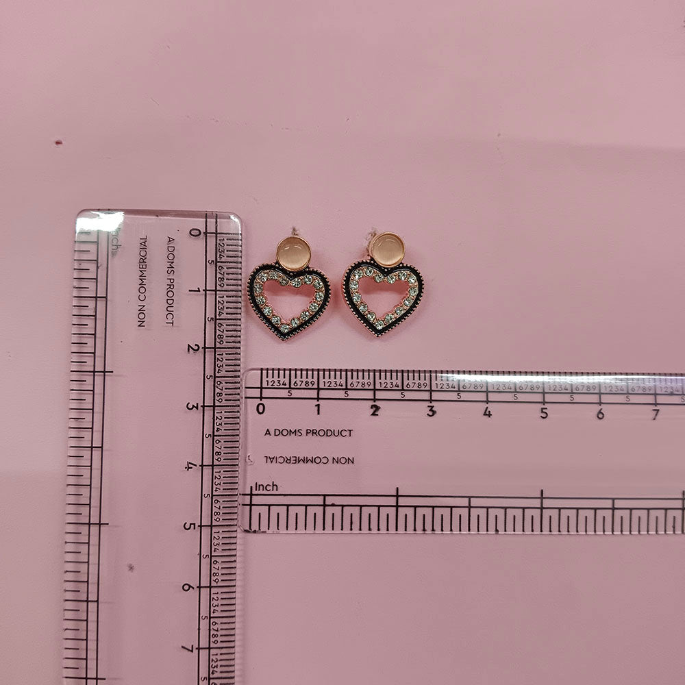 JewelMaze Stylish Rose Gold Plated Crystal Stone Office Wear Earrings