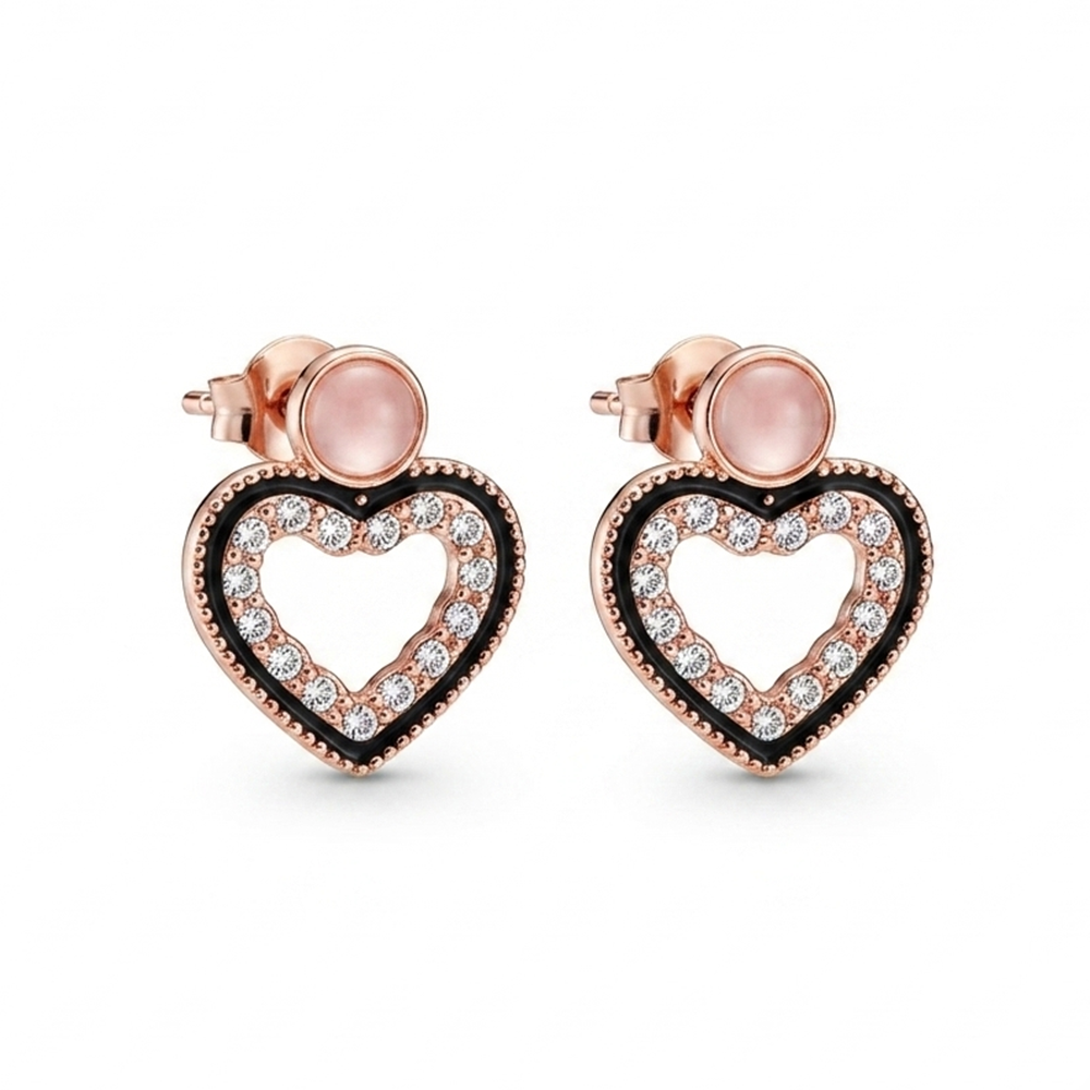 JewelMaze Stylish Rose Gold Plated Crystal Stone Office Wear Earrings