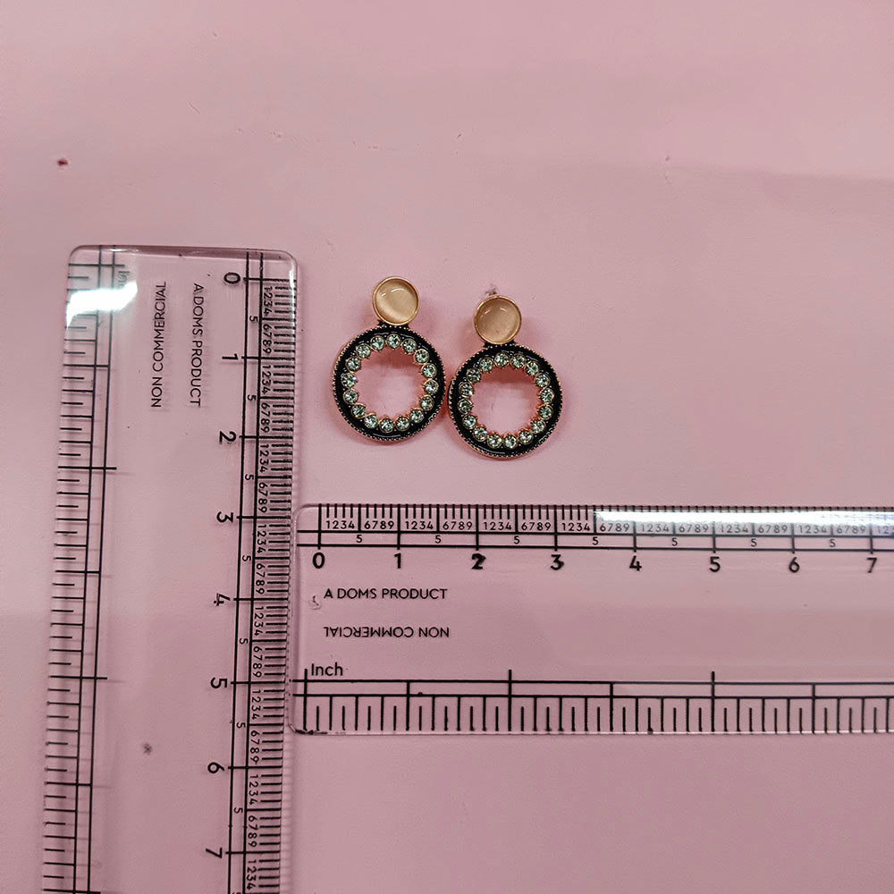 JewelMaze Stylish Rose Gold Plated Crystal Stone Office Wear Earrings