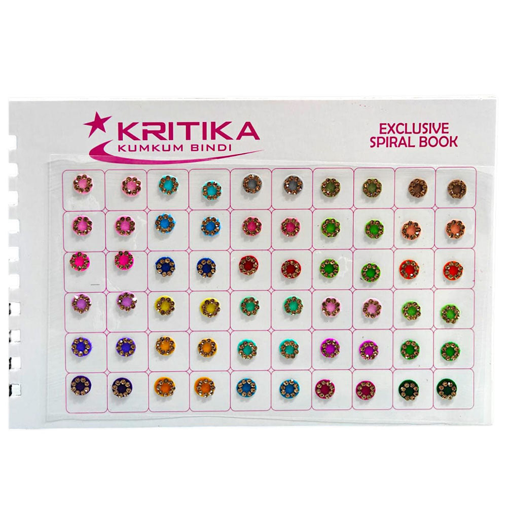 JewelMaze Multicolour Stone Bindis – Reusable Forehead Stickers for Women