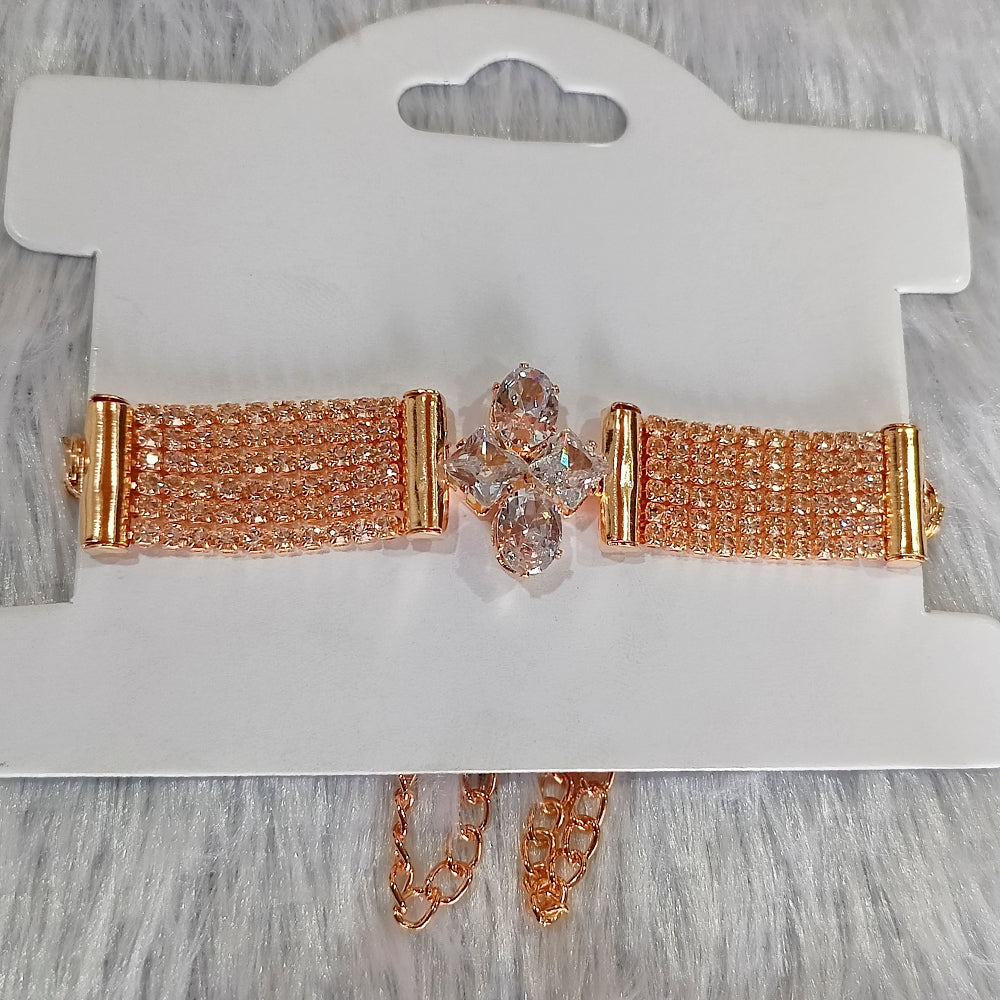 JewelMaze Austrian Stone Rose Gold Plated Fashionable Bracelet For Girls and Women