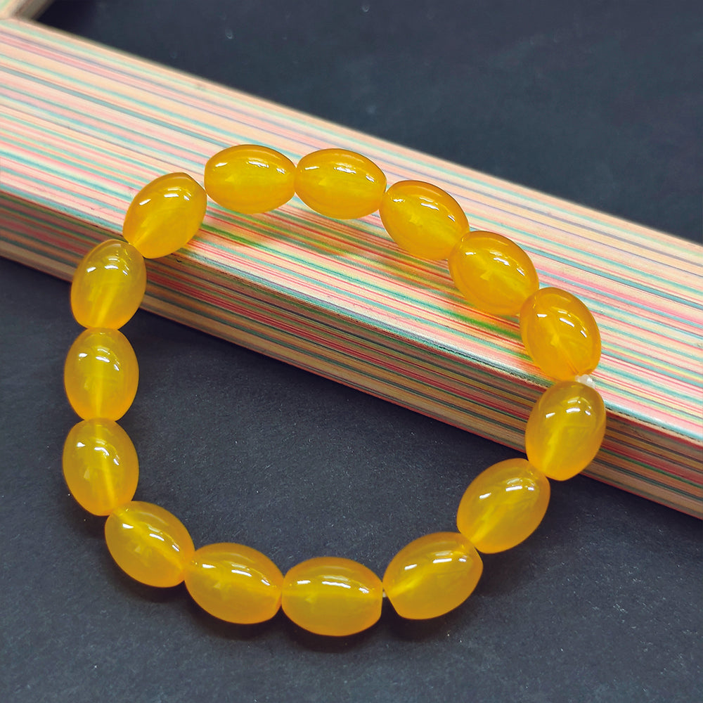 JewelMaze Yellow Glass Beads Bracelet