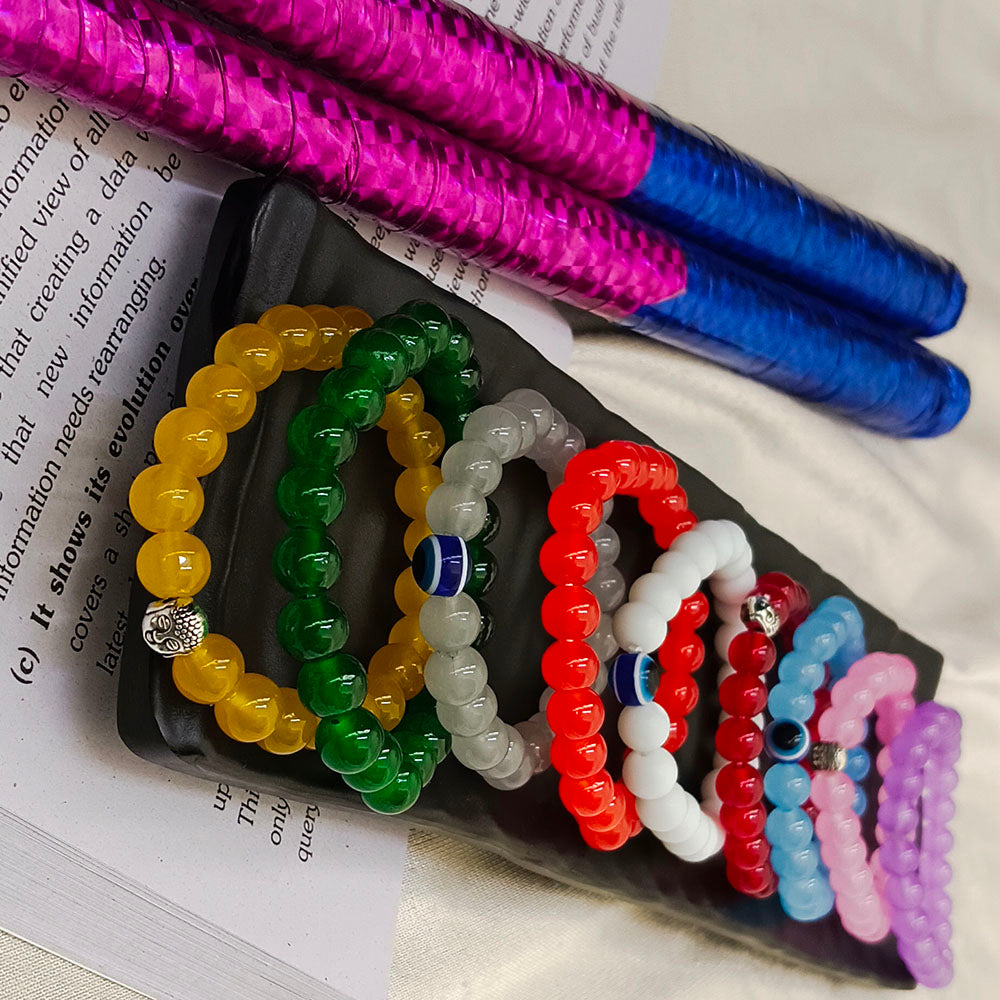 Navratri Special 9 Colors Bracelet Combo Set Festive Multicolor Bracelets Combo for Women & Girls